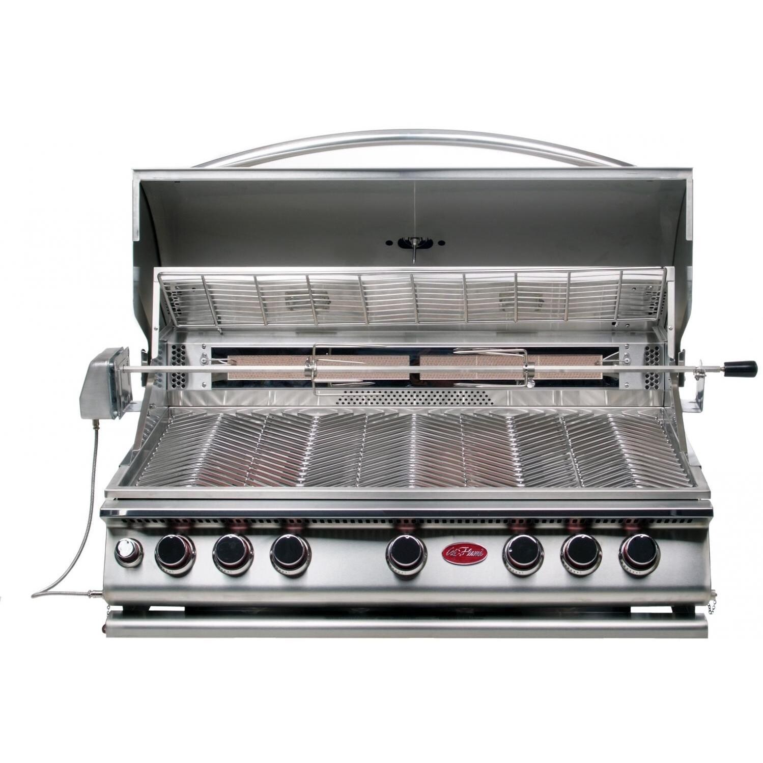 Cal Flame 40-Inch 5-Burner Convection Built-In Propane Gas BBQ Grill With Rotisserie - BBQ18875CP