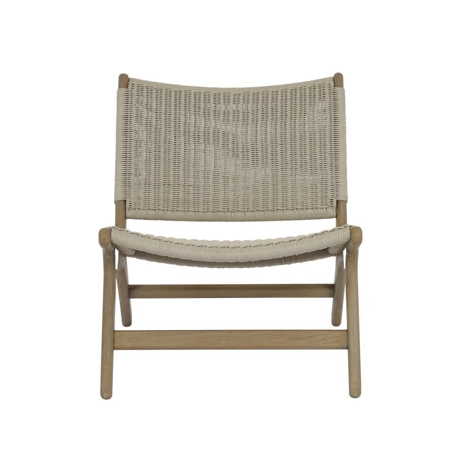 Sunset West - 5502-21LB - Coastal Teak Cushionless Resin Wicker & Teak Patio Accent Chair - Front View - White Background thumbnail