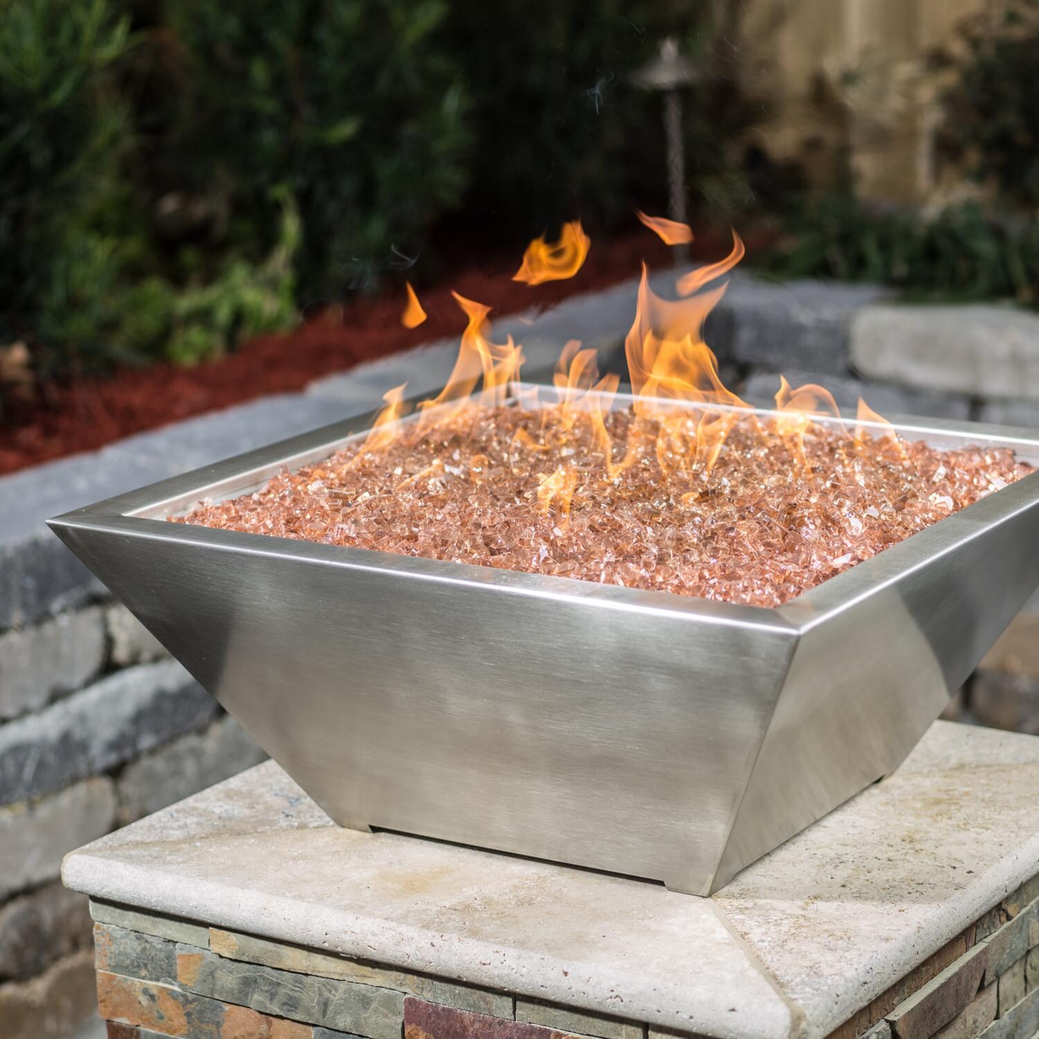 Alpine Flame Westfalen 24Inch Square HighRise Natural Gas Fire Bowl