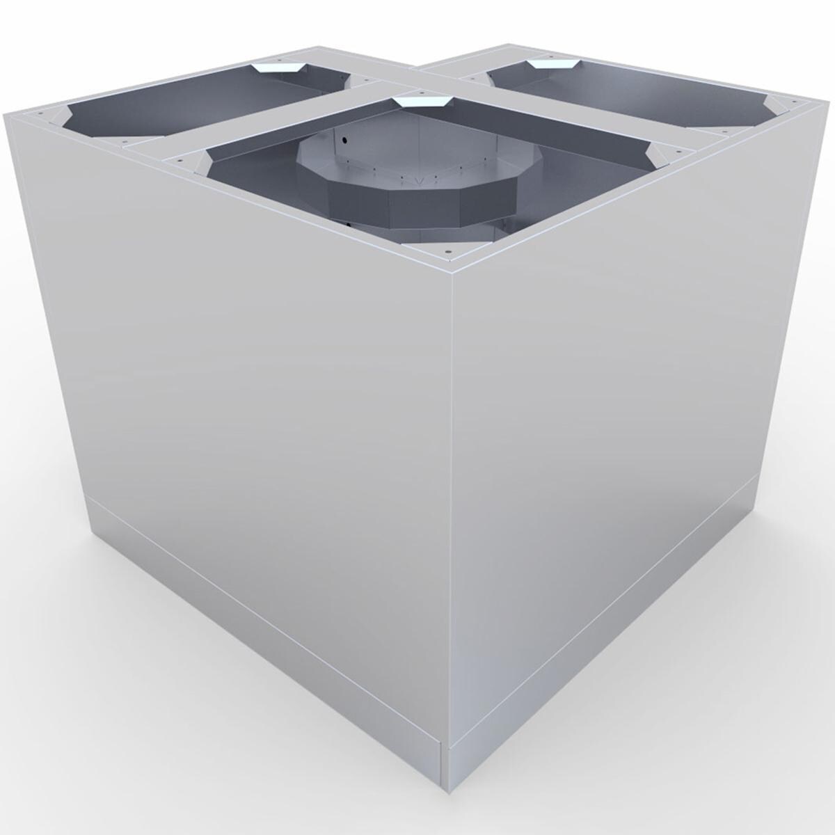 Sunstone SBC12SLS Outdoor Kitchen 90 Degree Corner Island Cabinet w/ Lazy Susan Shelves - Back Side - White Background thumbnail