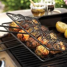 20 X 9 Non-Stick Meatball Grill Basket With Rosewood Handle