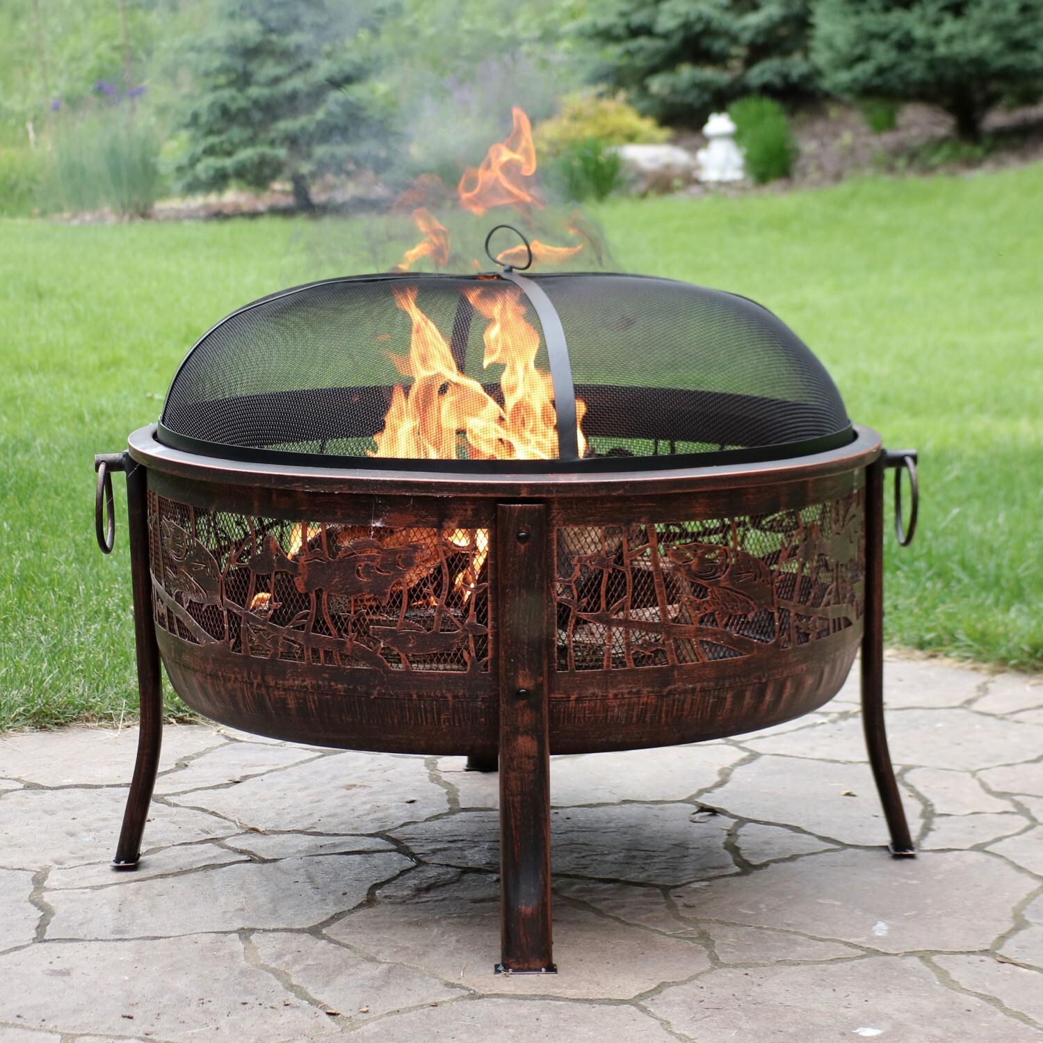Ultimate Patio 29-Inch Steel Wood Burning Fire Pit thumbnail