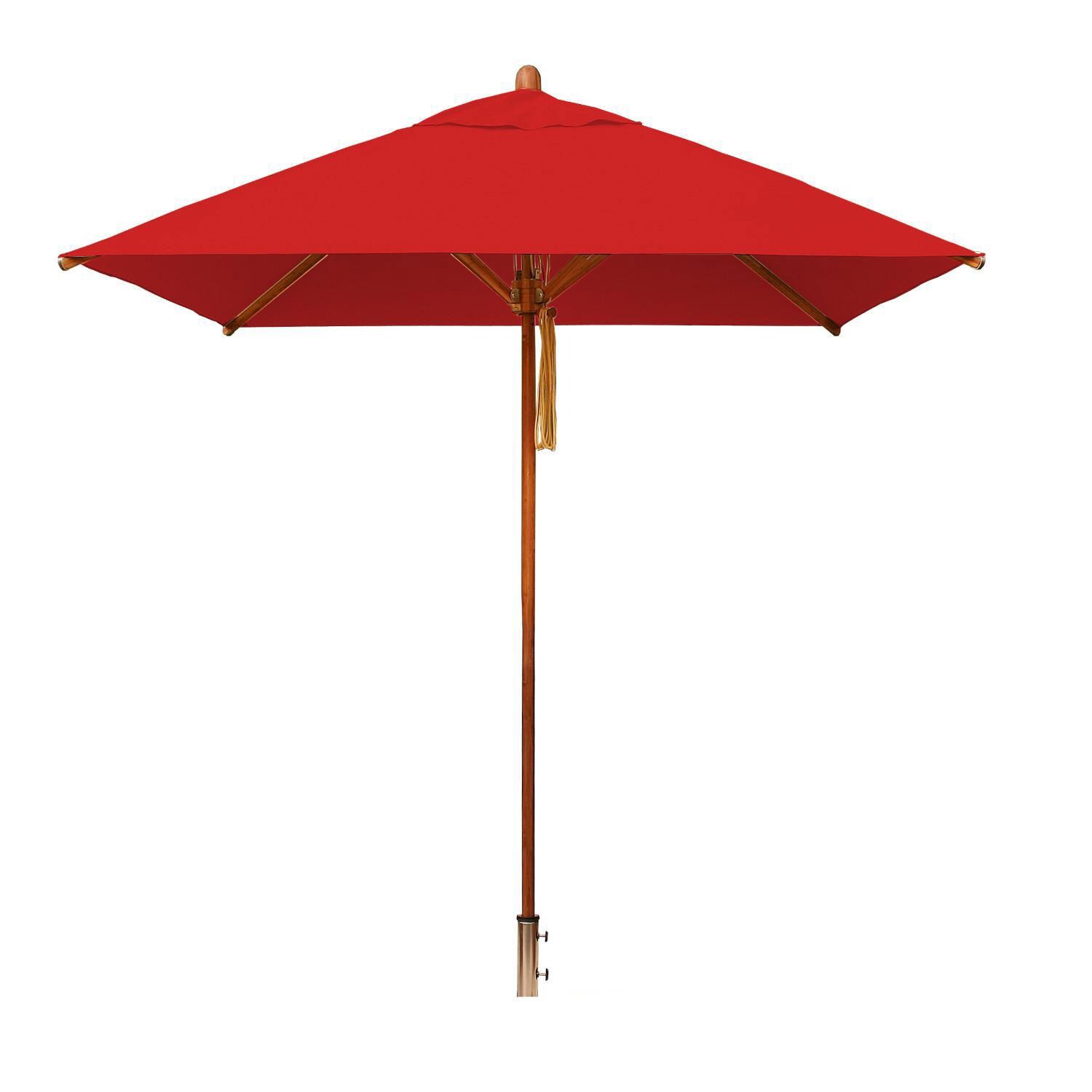 Bambrella Levante 7 Ft. Square Market Umbrella With Red Canopy (Umbrella Base Not Included) thumbnail