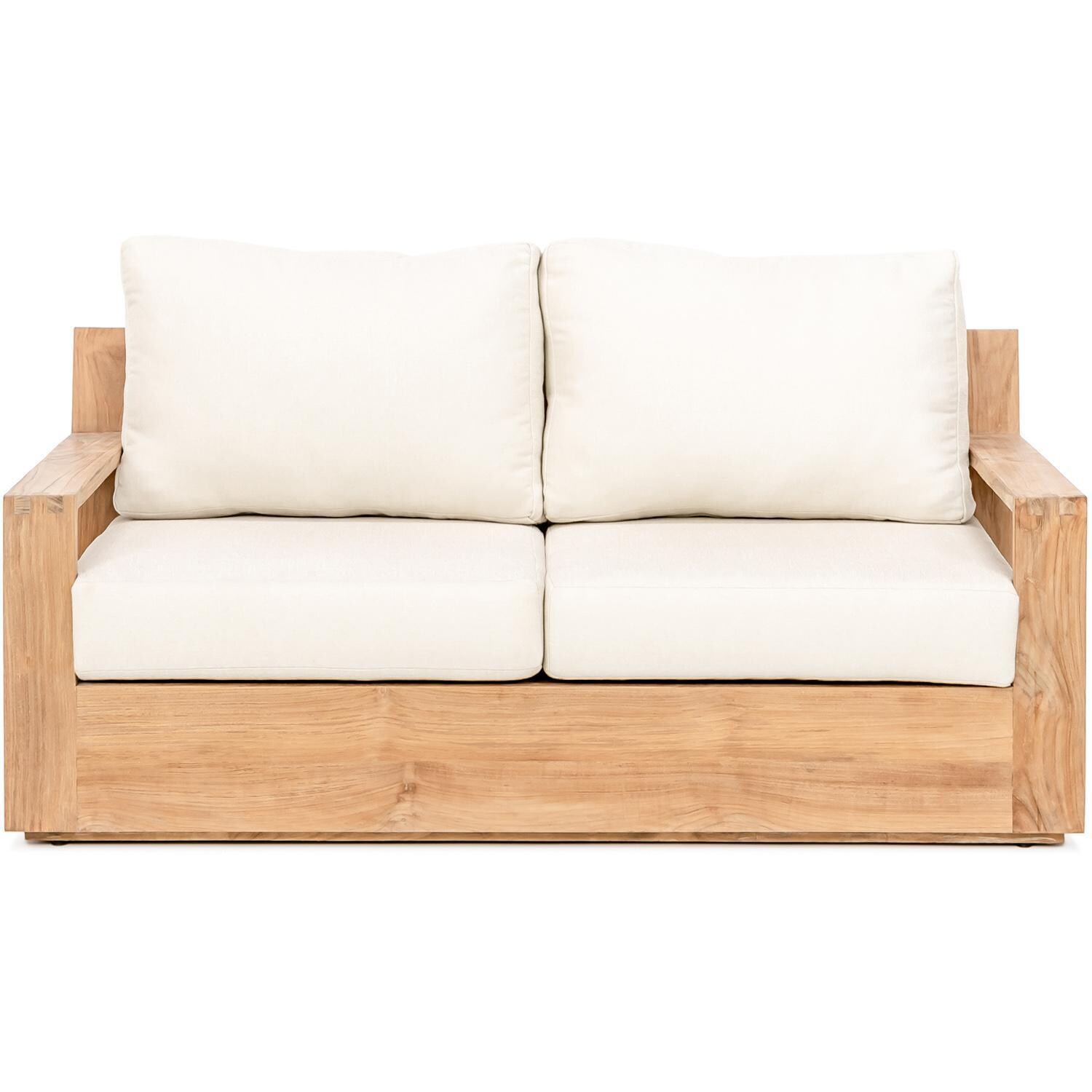 Atlantic Teak Patio Loveseat in Sand By Teak + Table