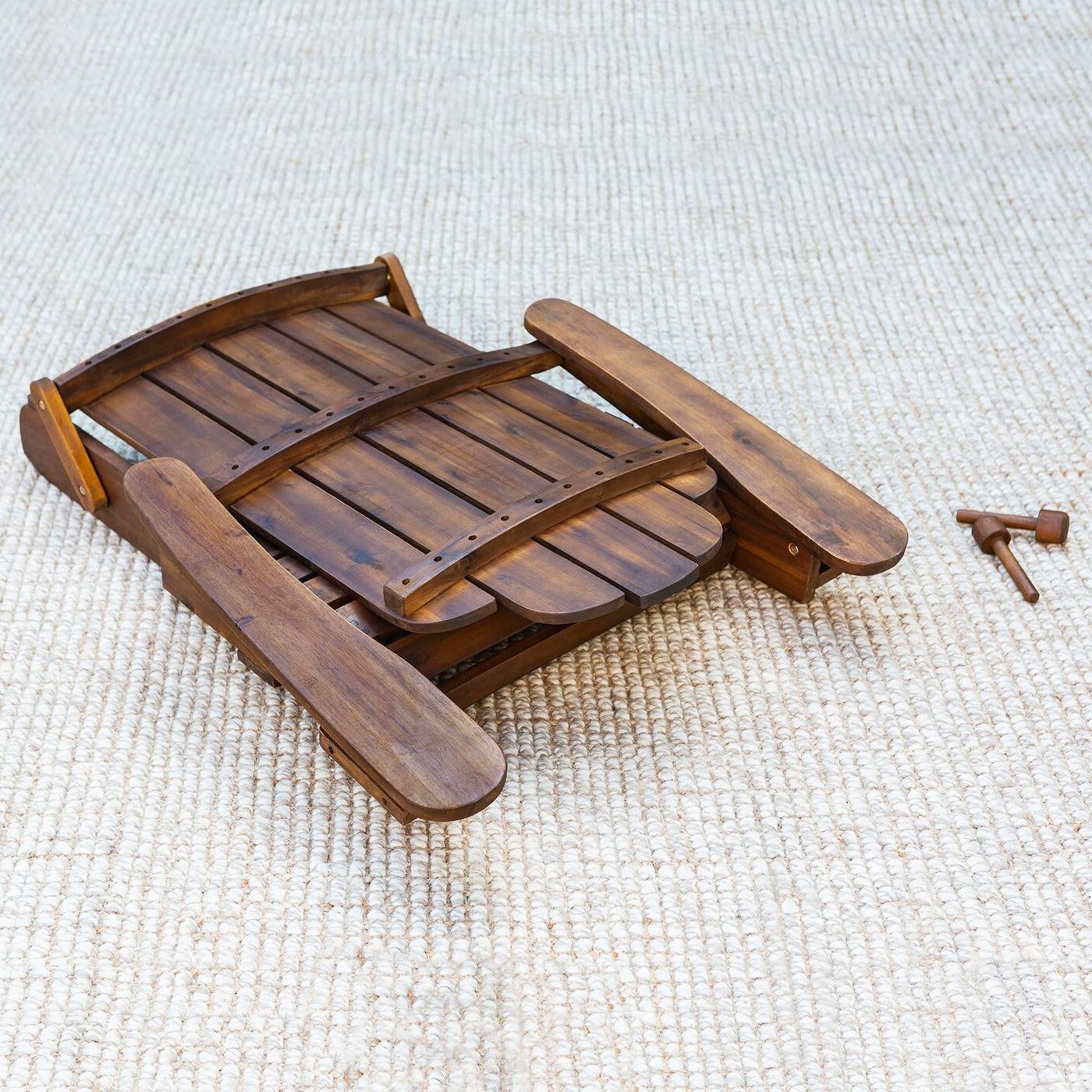 Ultimate Patio Folding Acacia Patio Adirondack Chair - Dark Brown - Folded View thumbnail