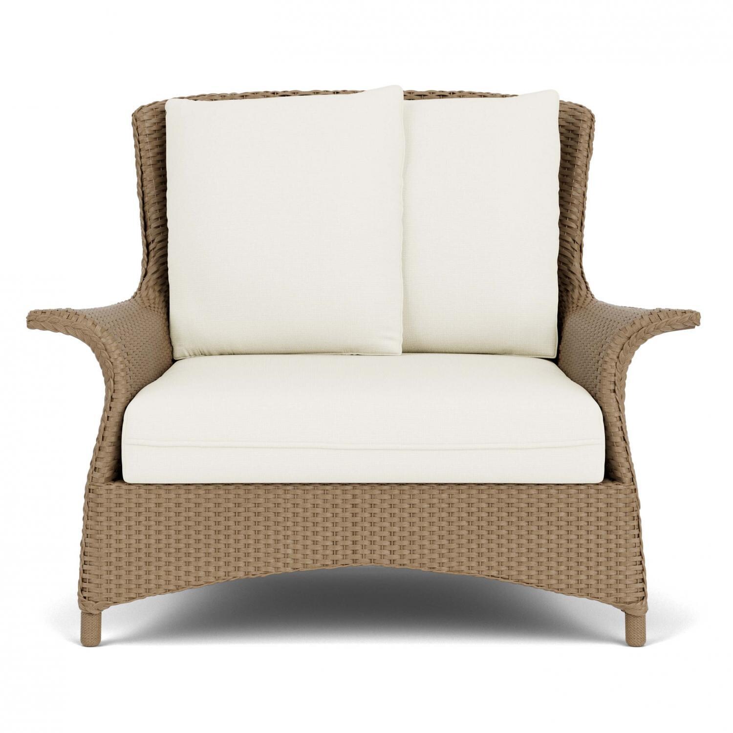 Mandalay Lloyd Loom Club Chair & a Half in Fawn/Sailcloth Salt by Lloyd Flanders