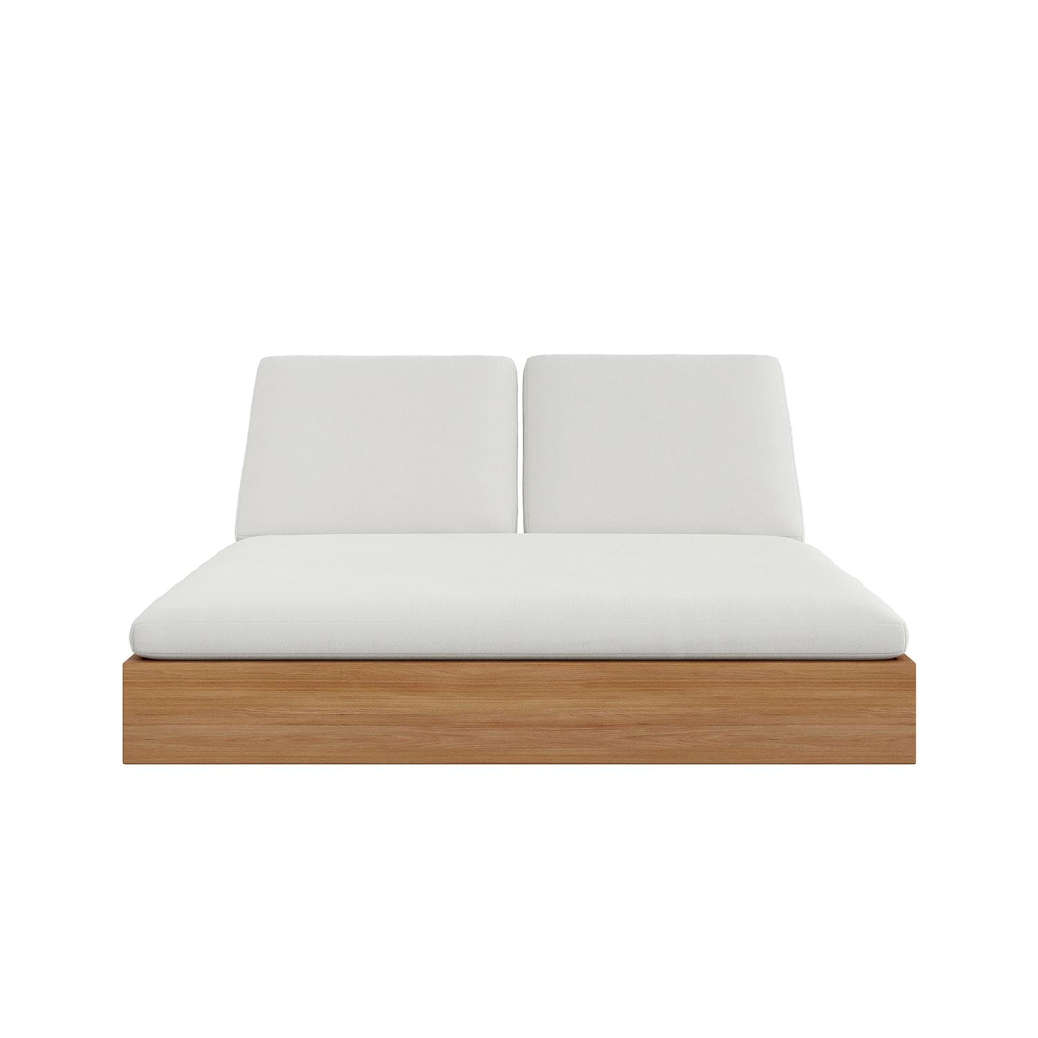 Bellawood 2 Person Teak Double Chaise Lounge in Silver by Lakeview Outdoor Designs - White Background thumbnail