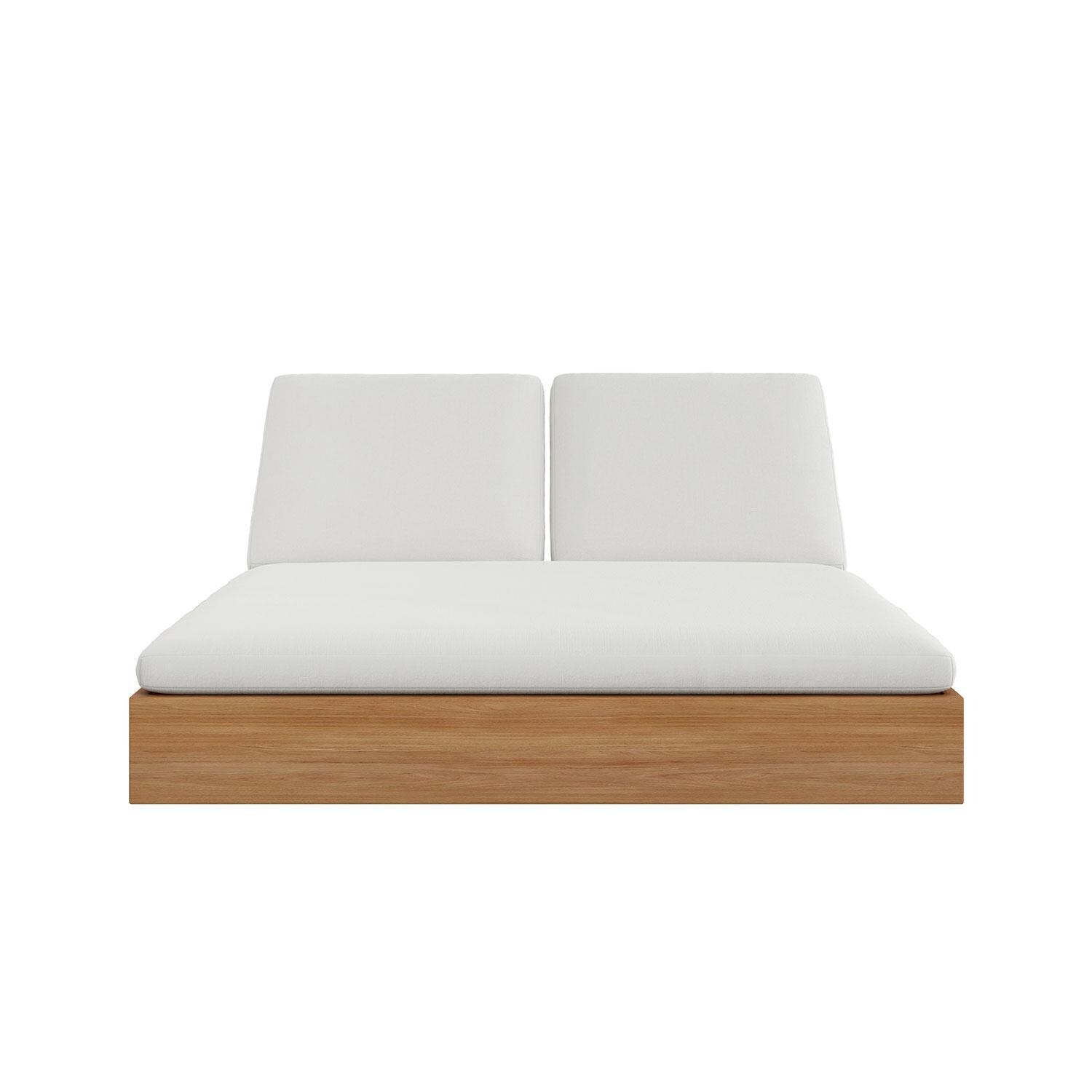 Bellawood 2 Person Teak Double Chaise Lounge in Silver by Lakeview Outdoor Designs - White Background thumbnail