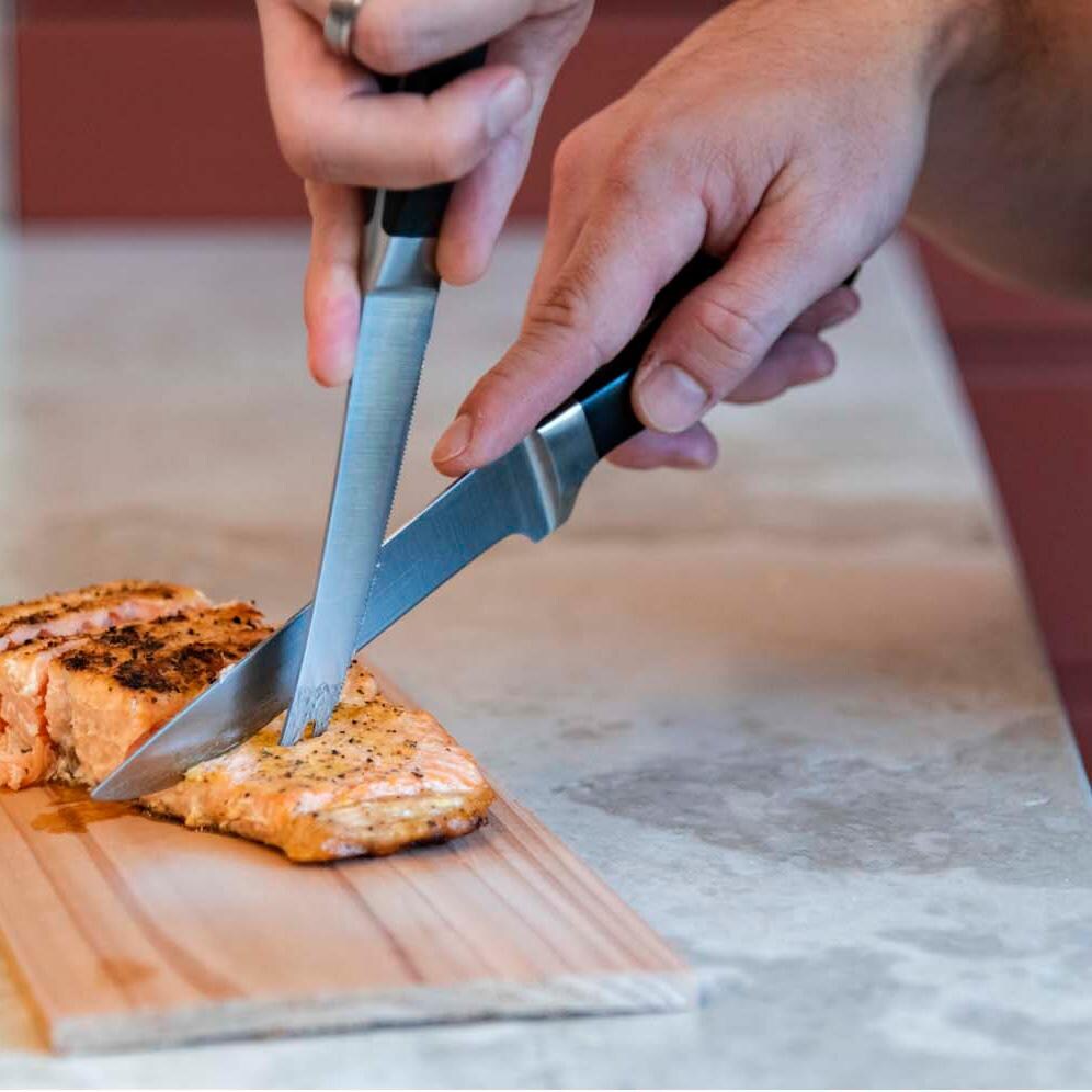 Oklahoma Joe's 5789579R04 Blacksmith 3 Pc Knife Set - Utility & Boning Knife - Lifestyle thumbnail