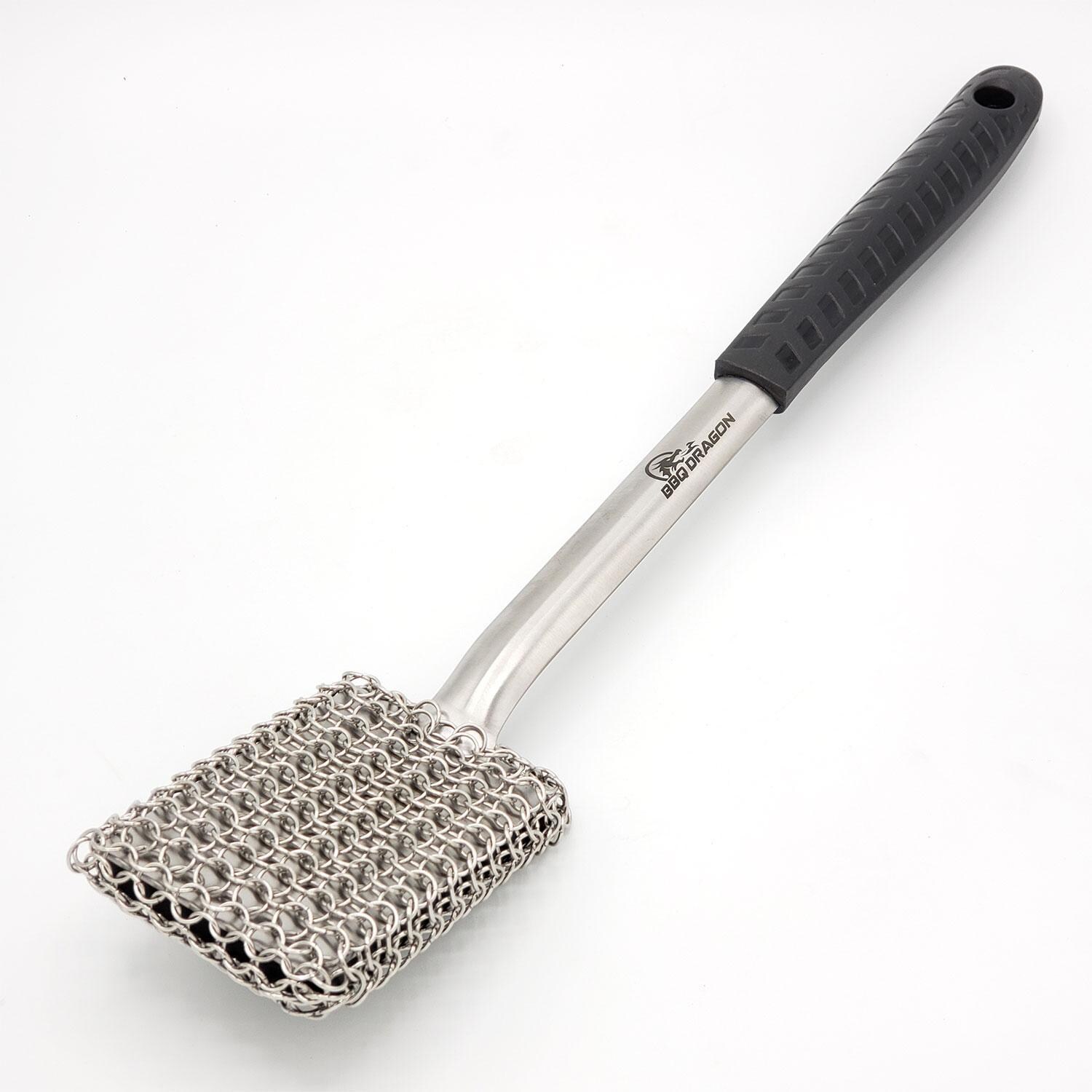 BBQ Dragon BBQD180 Chainmail Grill Brush - White Background thumbnail