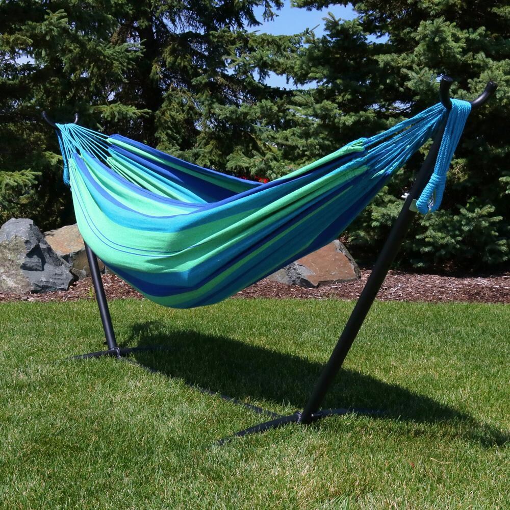 Ultimate Patio Brazilian Double Hammock with Stand - Beach Oasis - Lifestyle thumbnail