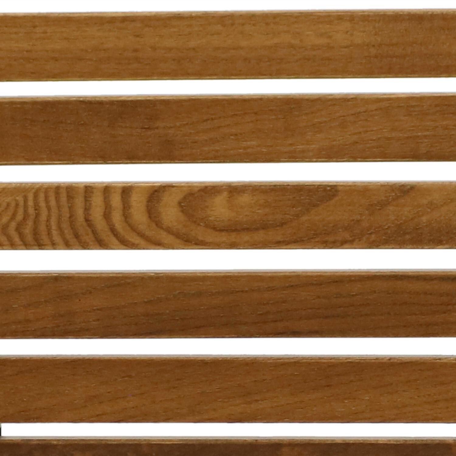 Ultimate Patio 20-Inch European Chestnut Wood Folding Square Side Table - Slat Detail thumbnail