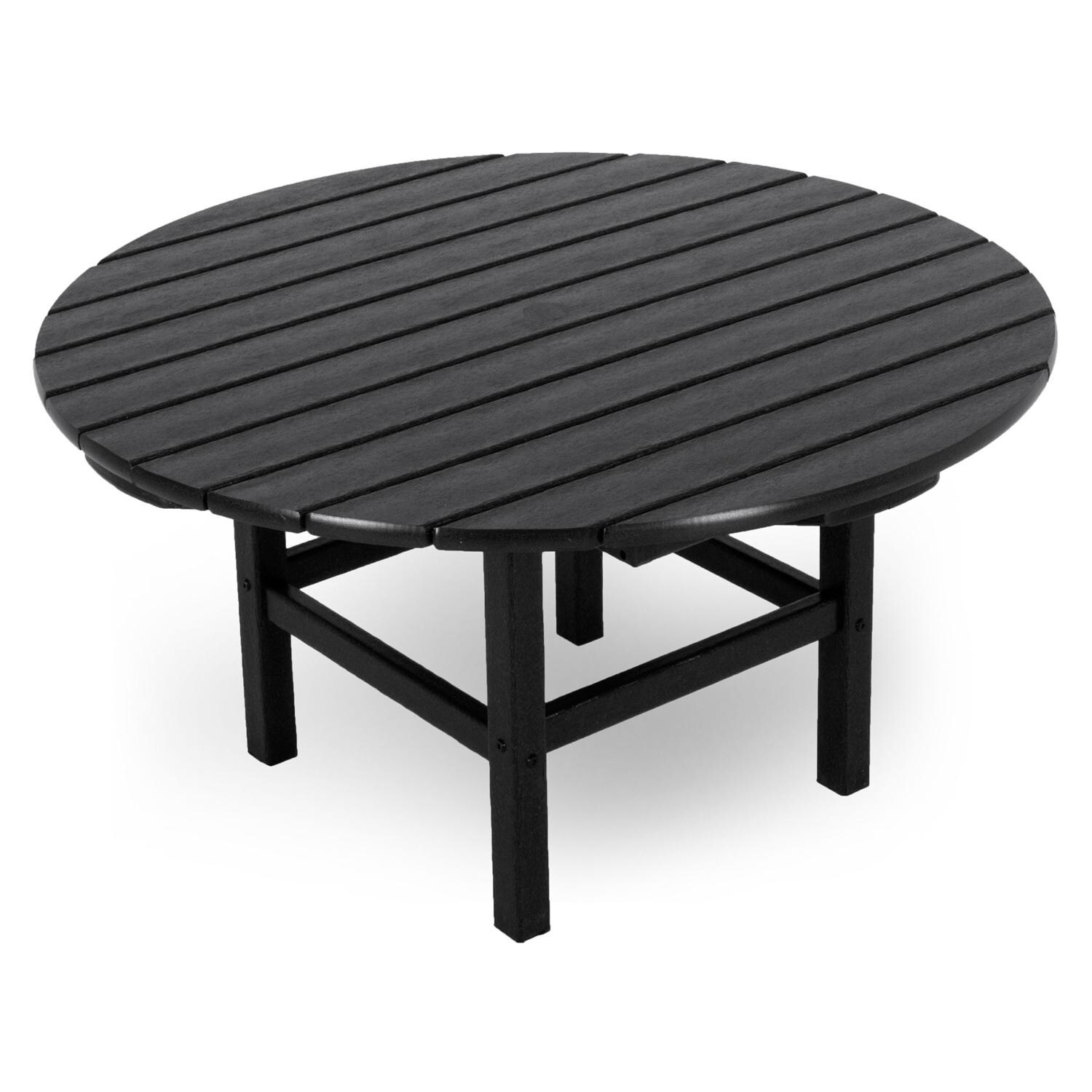 POLYWOOD 38-Inch Round Conversation Table - Black thumbnail