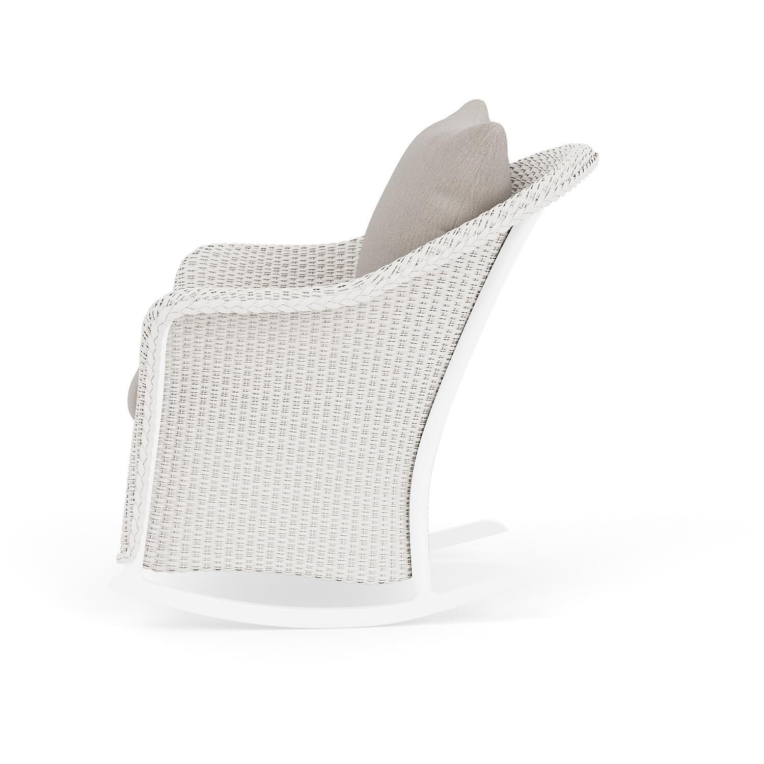 Lloyd Flanders Weekend Retreat Lounge Rocker in White Finish W/ Remy Cloud Fabric - Side thumbnail