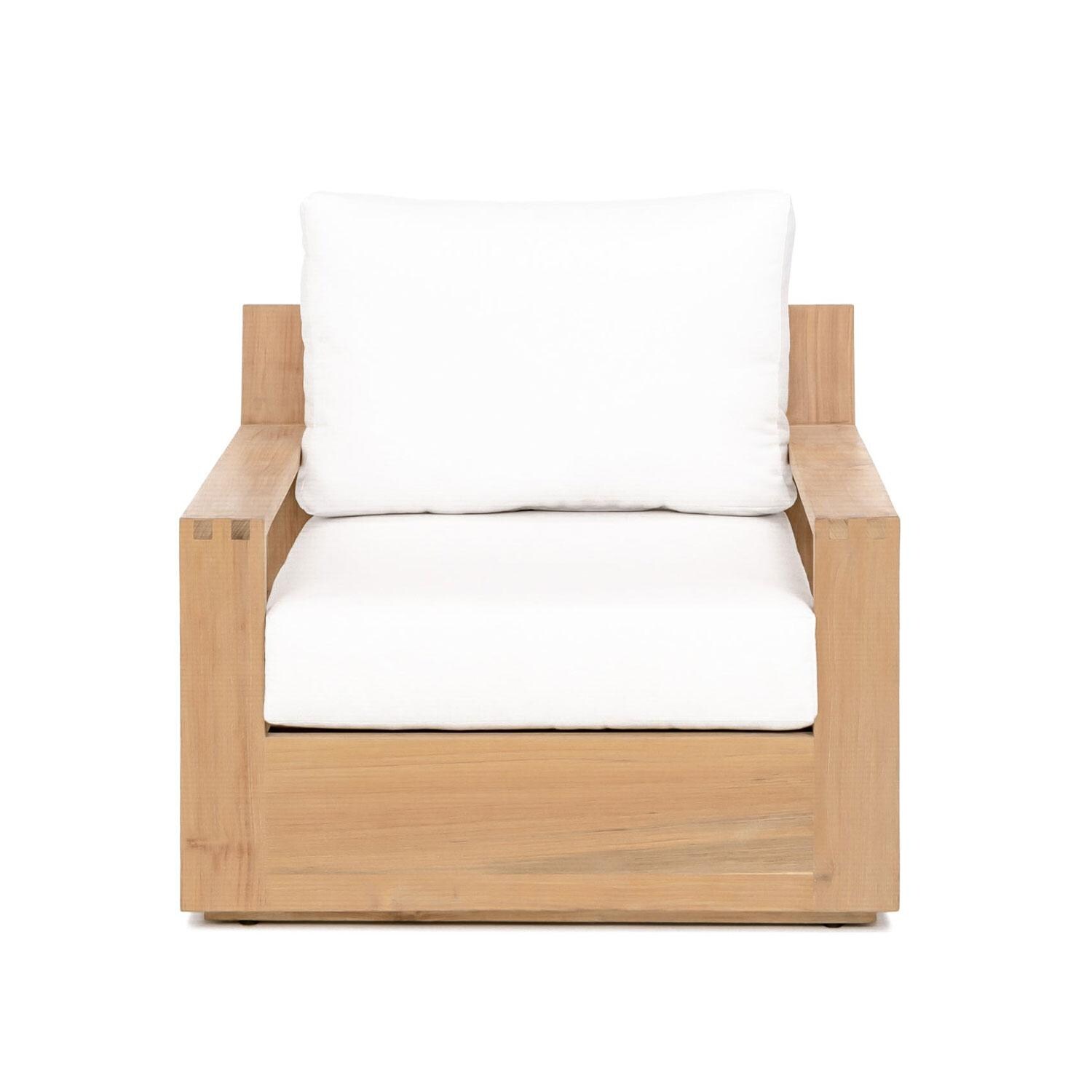 Scape Key Teak Club Chair in Natural by Lakeview Outdoor Designs - White Background thumbnail