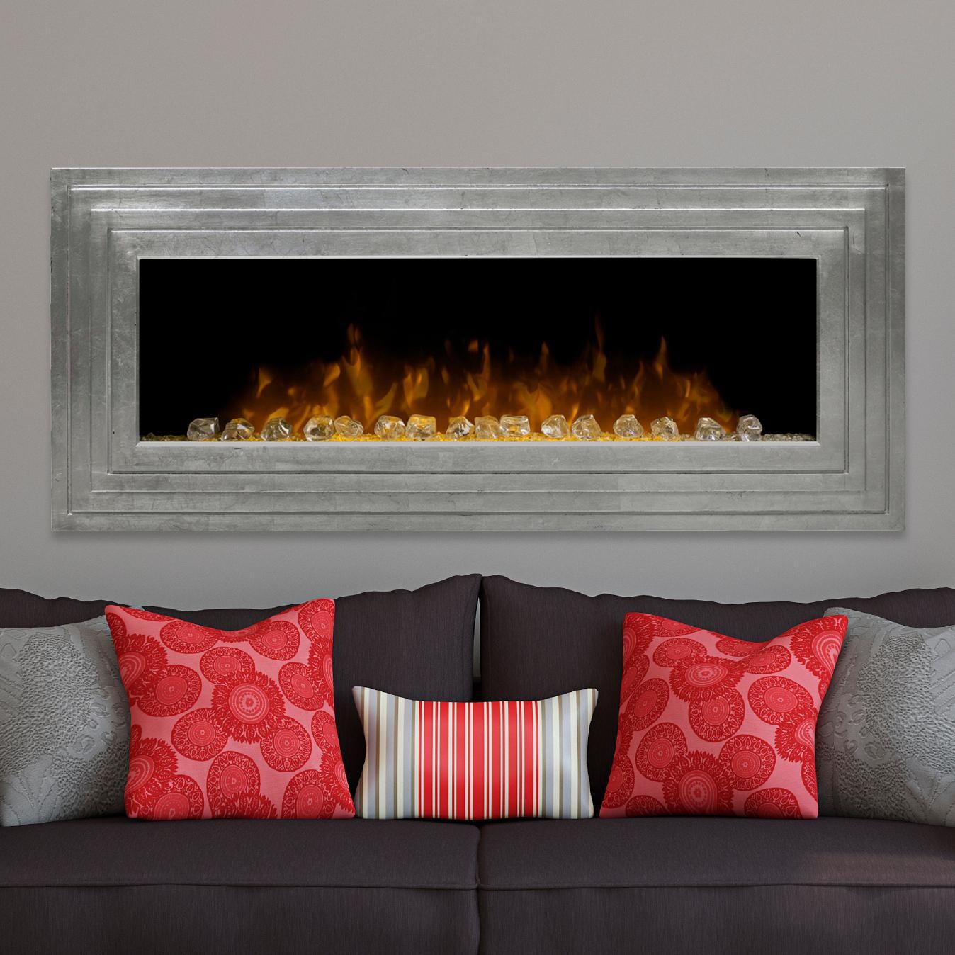 Dimplex Ashmead 52Inch Wall Mount Electric Fireplace Antique Silver