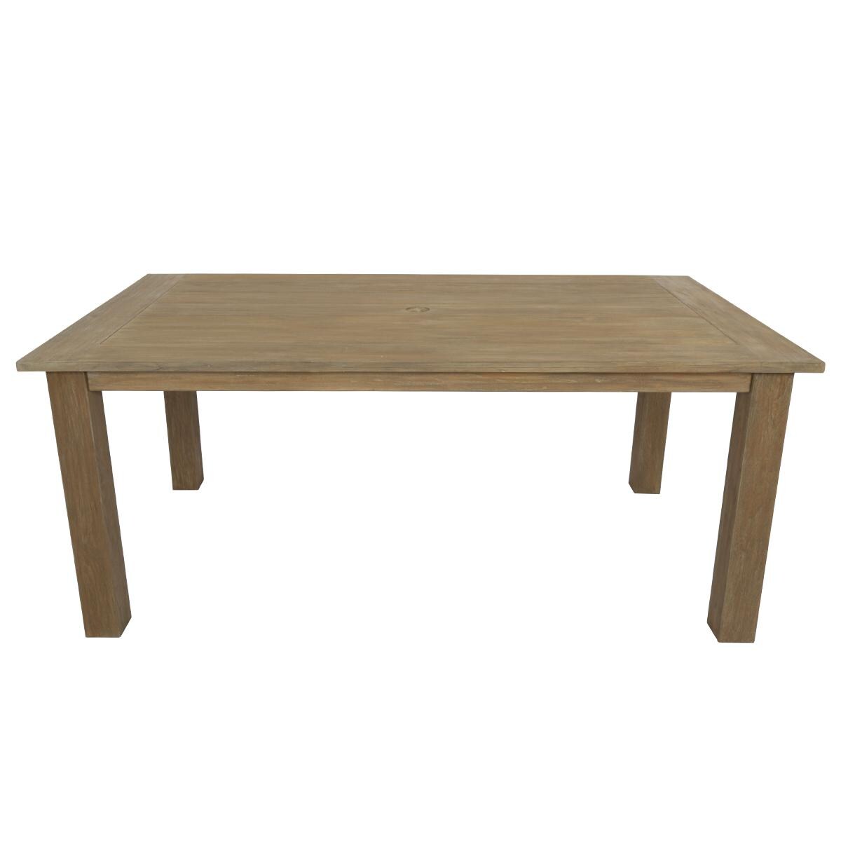 Sunset West - 5501-T72 - Coastal Teak 72 X 39 Inch Rectangular Teak Patio Dining Table W/ Umbrella Hole - Side View thumbnail