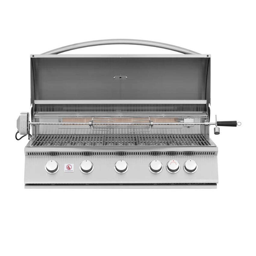 Summerset SIZ40-NG Sizzler 40-Inch 5-Burner Natural Gas Grill W/ Rear Infrared Burner - Open thumbnail
