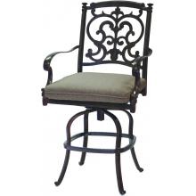 Darlee Santa Barbara Cast Aluminum Patio Counter Height Swivel Bar Stool - Mocha image