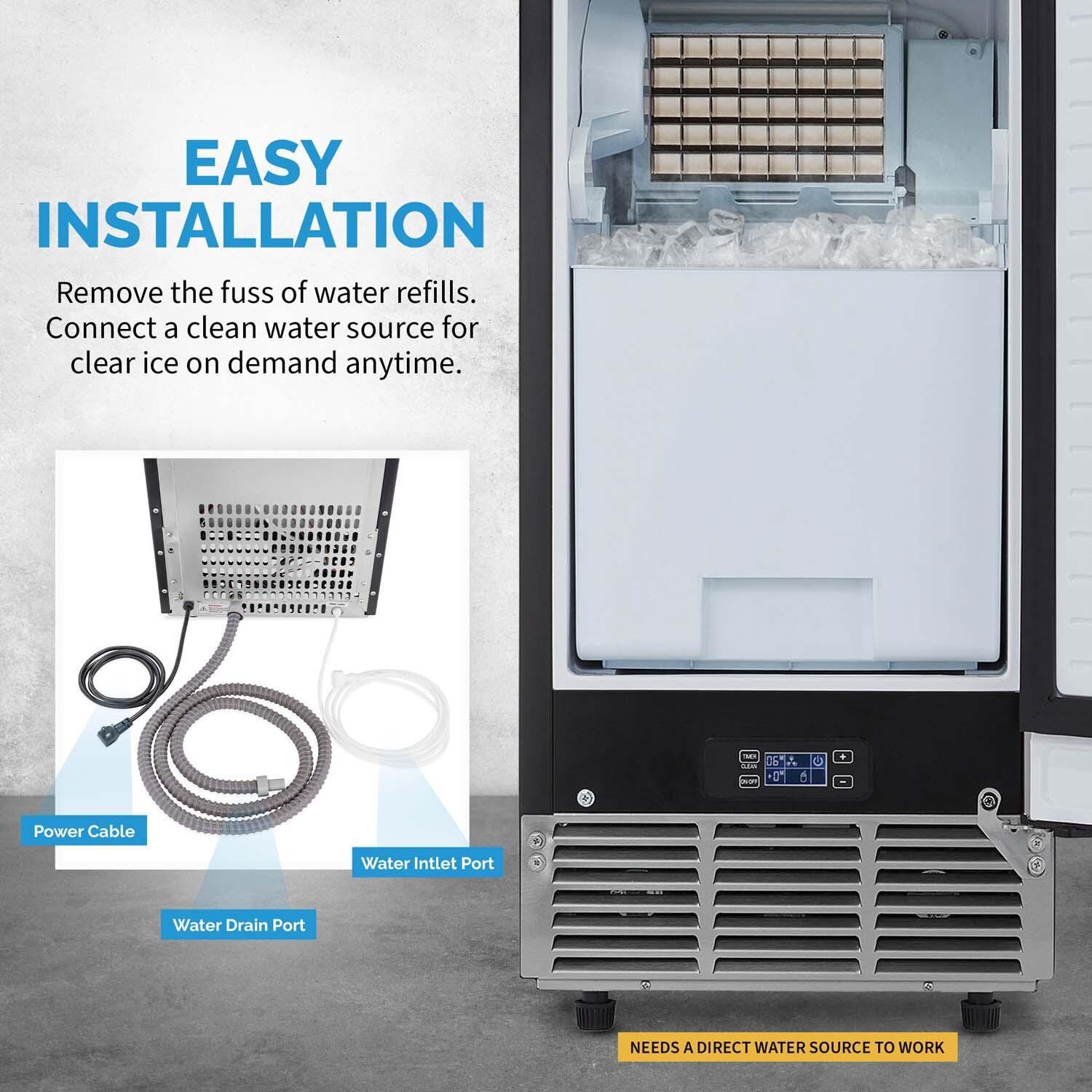 NewAir NCI080SS00 15 Inch 80 Lb.Right Hinge Ice Maker - Easy Installation - Detail thumbnail