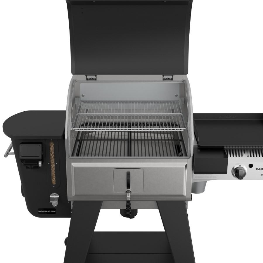 Camp Chef PG24WWSB + PG14 Woodwind Pro WiFi 24-Inch Pellet Grill With Propane Sidekick Griddle - Open thumbnail