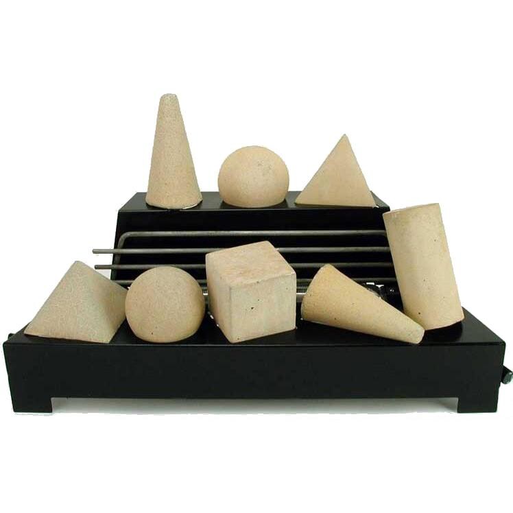 Rasmussen 24-Inch Beige ALTERNA See-Thru FireShape Set With Vent Free Natural Gas Black Chassis Burner - Variable Flame Remote