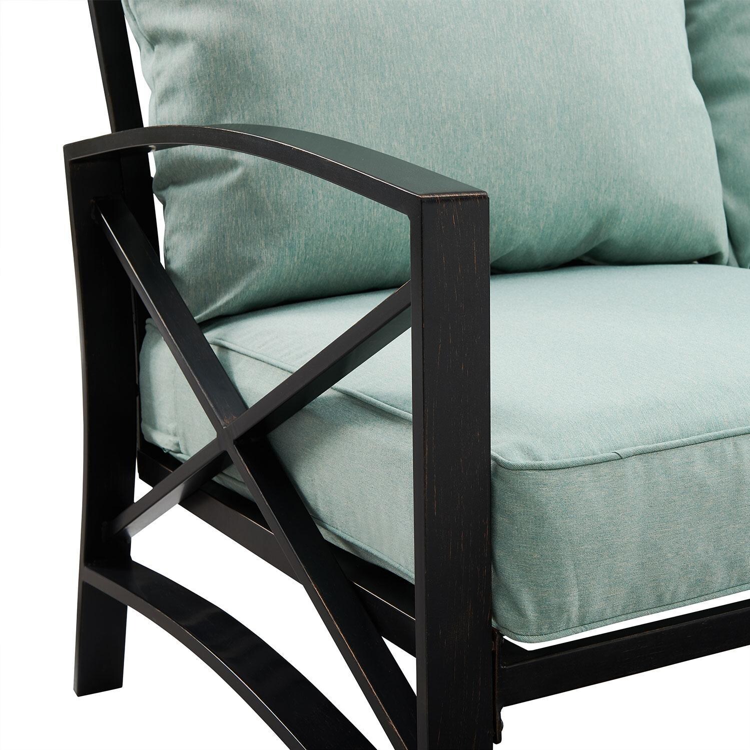 Ultimate Patio UP-82269BZ-MI 5Pc Outdoor Sofa Set W/ Fire Table in Mist - Arm - Detail thumbnail