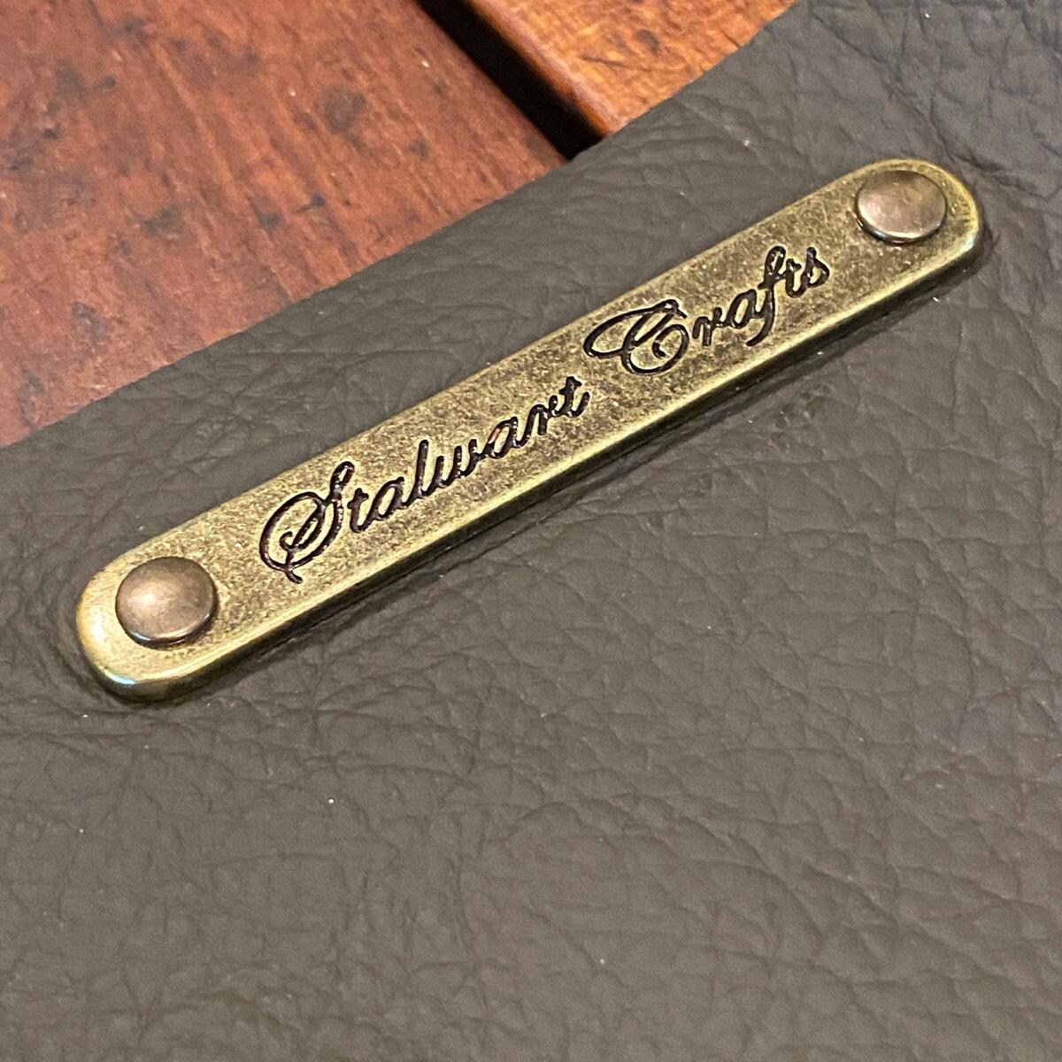 Stalwart Crafts 4415.L.A Deluxe Slate Leather Basic Apron - Logo - Detail thumbnail