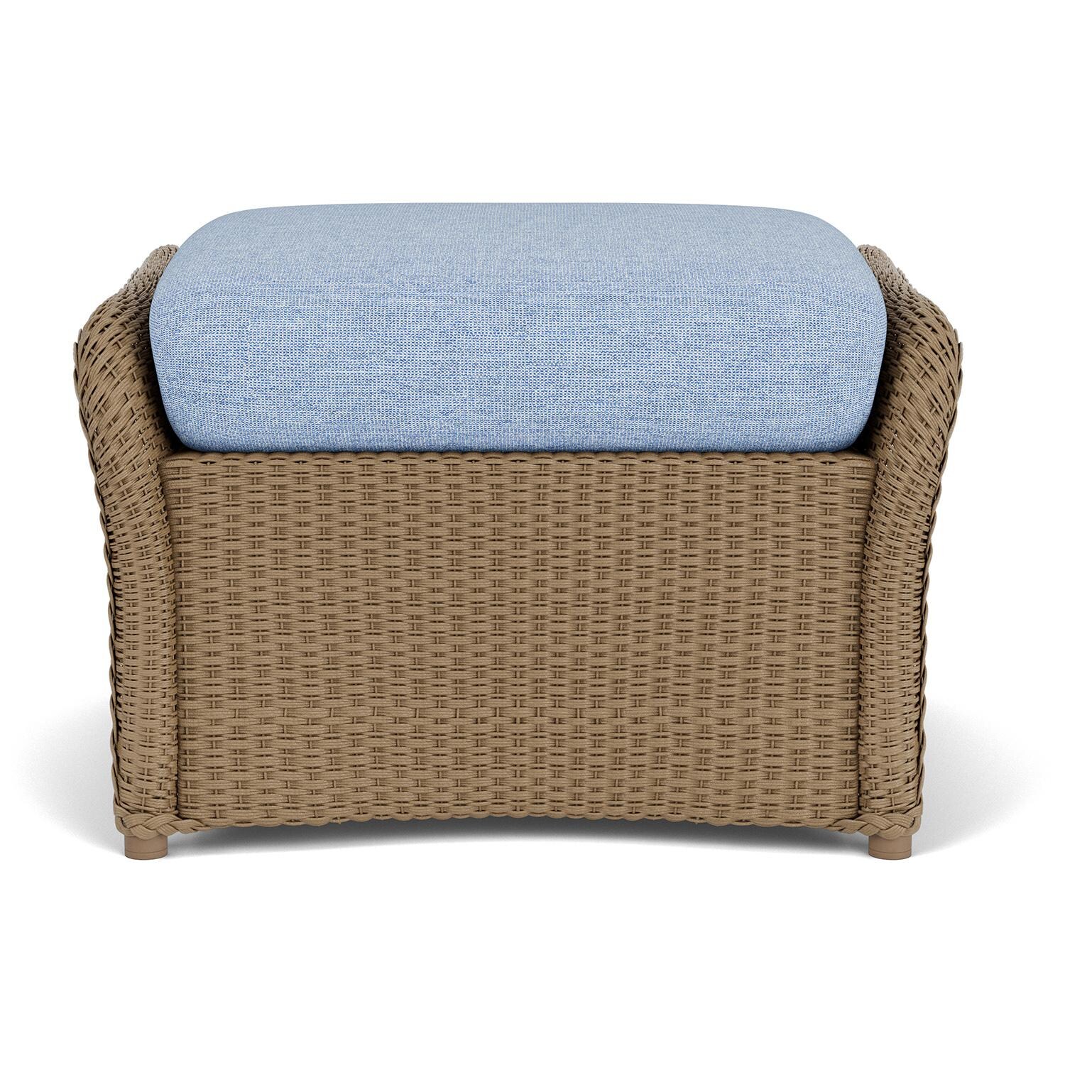 Lloyd Flanders Weekend Retreat Woven Ottoman in Fawn Finish W/ Demo Skyway Fabric thumbnail