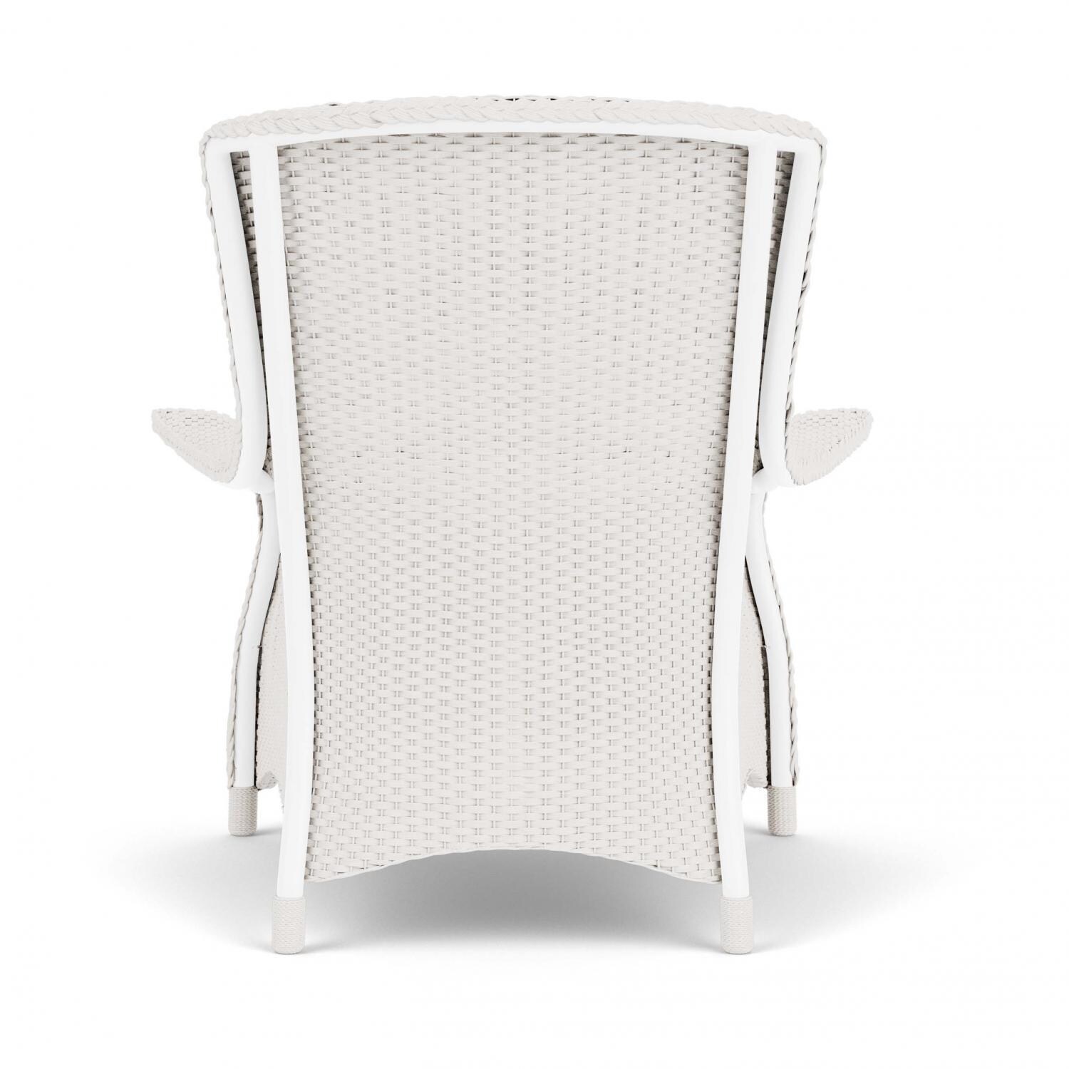 Lloyd Flanders Mandalay Lounge Chair in White Finish with Tundra Dove fabric - Back thumbnail