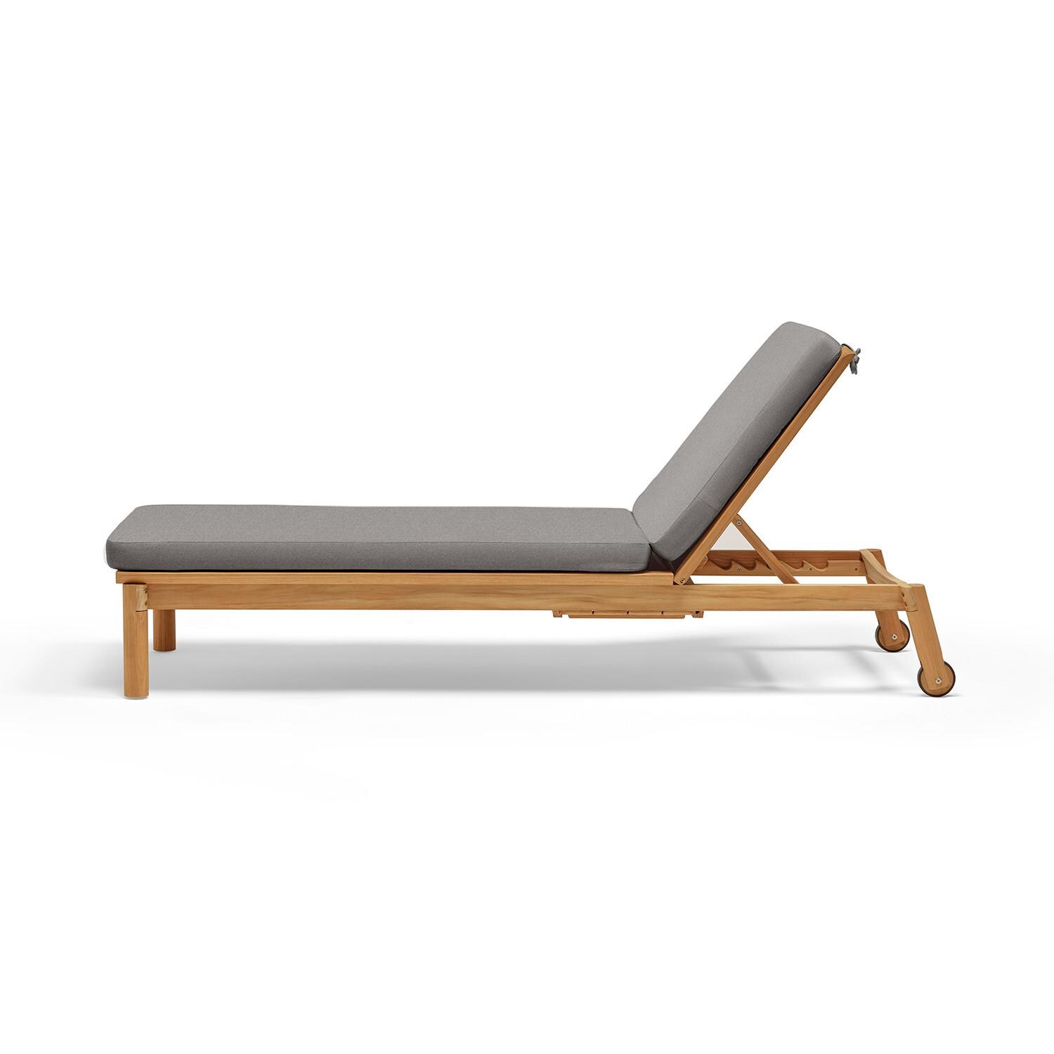 Neighbor HVN-SL1-GR Sunlounger W/ Sunbrella Cushions - Side View thumbnail