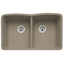 Blanco Diamond 32 X 19 Equal Double Bowl Silgranit II Undermount Sink - Truffle - 441286 image