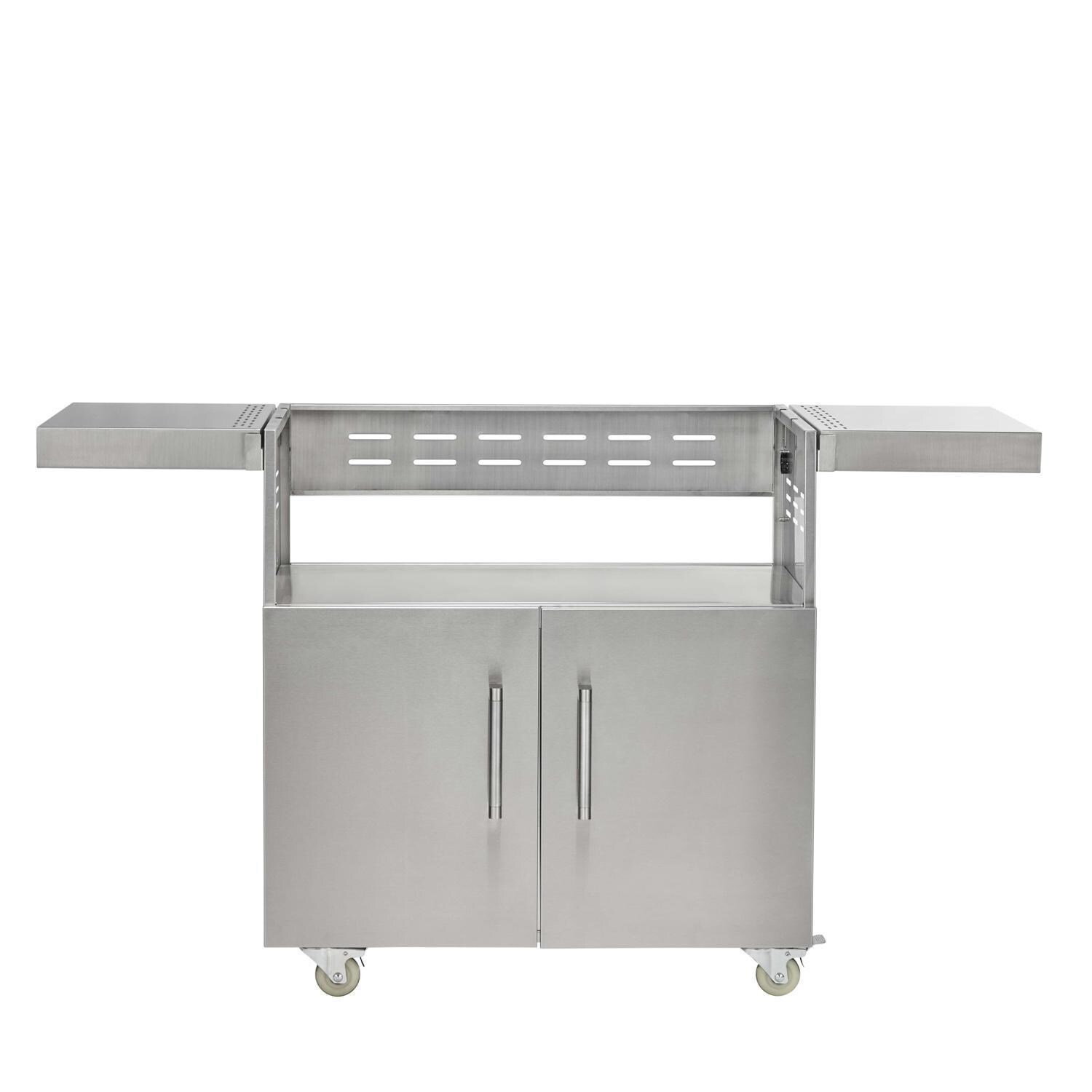 Coyote Outdoor Living C3S36CT Cart For 36 Inch CL or SL-Series Grill - Closed w/ Shelves Up - White Background thumbnail