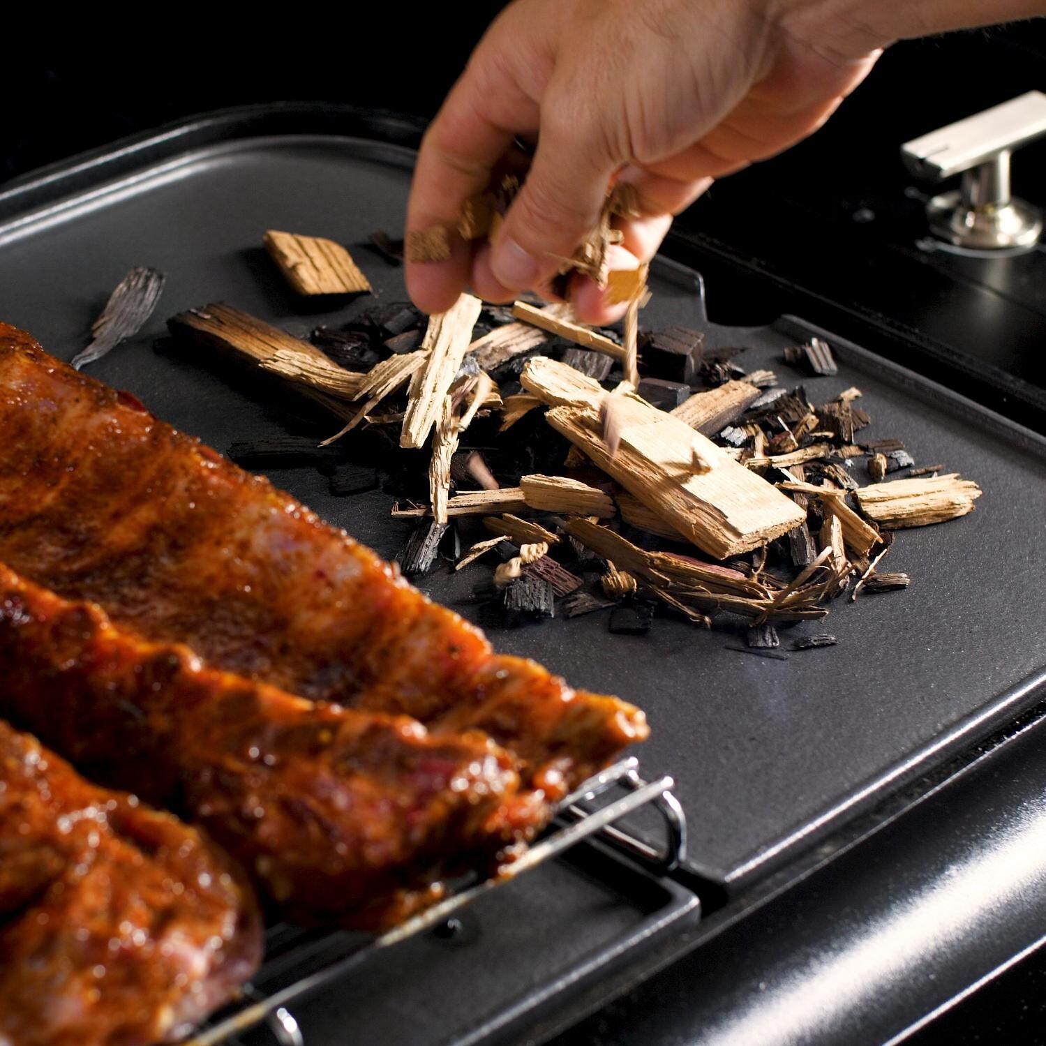 Everdure HBG3PLATELR Outer Flat Plate For FURNACE 52-Inch Propane Grill - With Wood Chips thumbnail