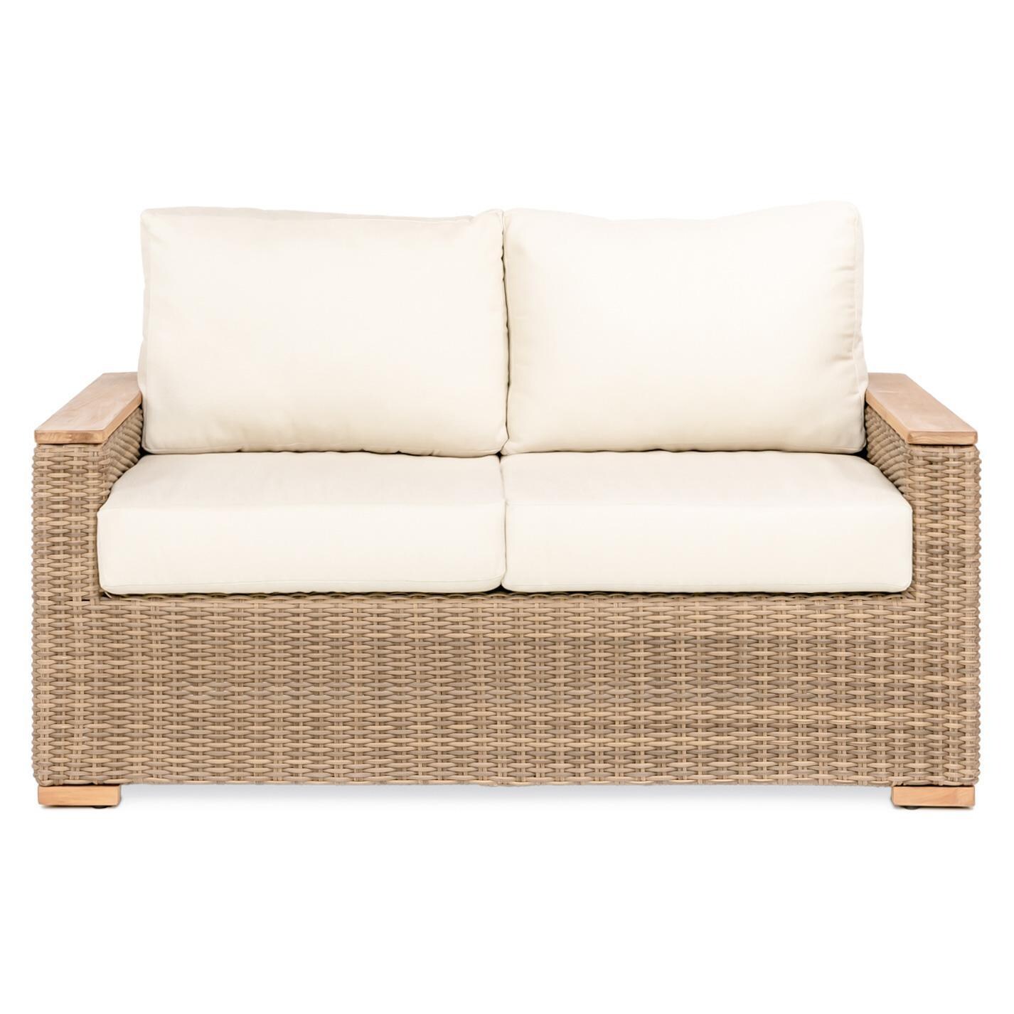 Teak + Table Havana Loveseat in Sand - White Background thumbnail