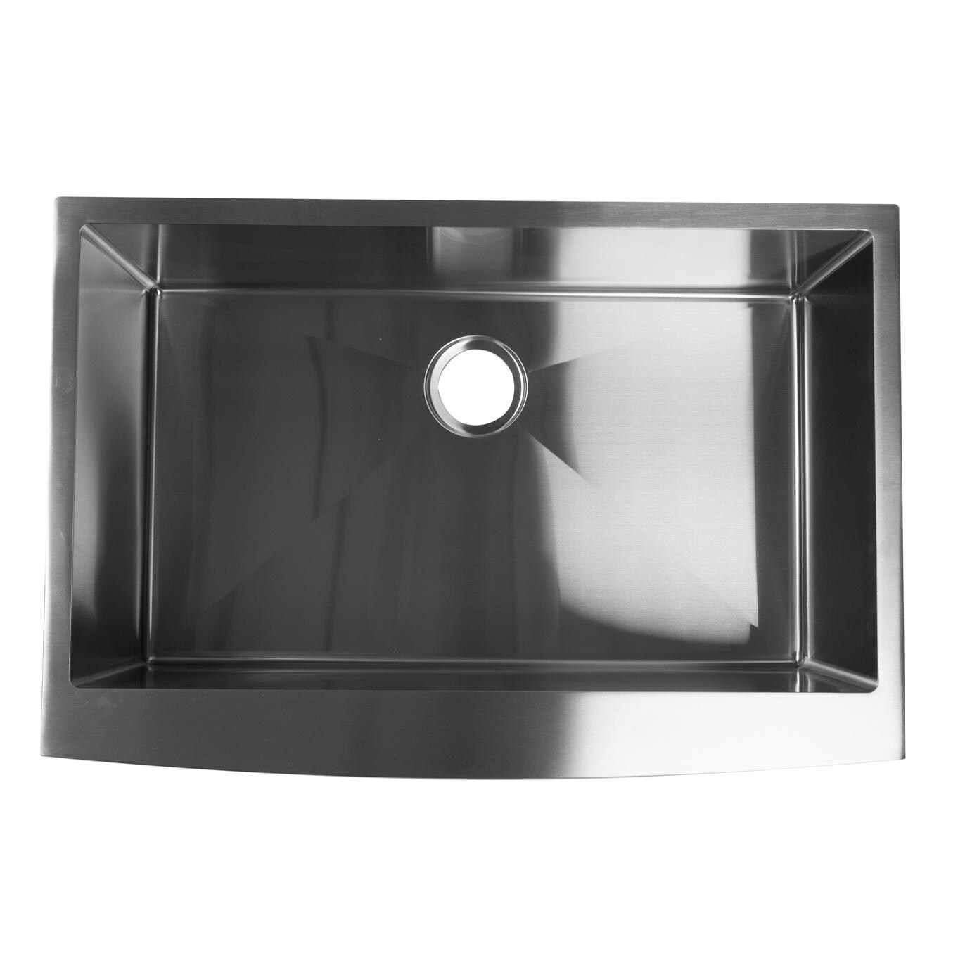 BBQGuys BBQ-AP3322S-RD 33 X 22 Outdoor Rated Stainless Steel Farmhouse Curved Apron-Front Single Basin Sink thumbnail