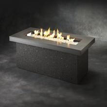 The Outdoor GreatRoom Company Key Largo 54-Inch Linear Propane Gas Fire Pit Table with 42-Inch Crystal Fire Burner - Midnight Mist - KL-1242-MM