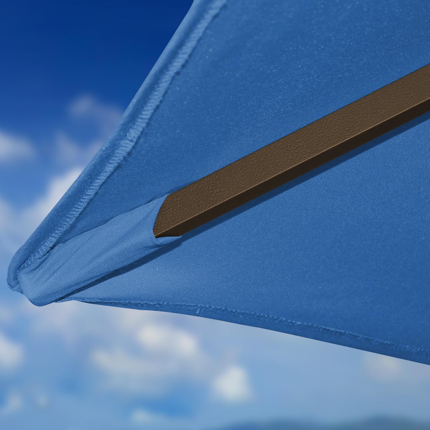 Astella 11 Ft Aluminum Patio Umbrella W/ Crank Lift - Polyester Pacific Blue Canopy - Rib Detail thumbnail