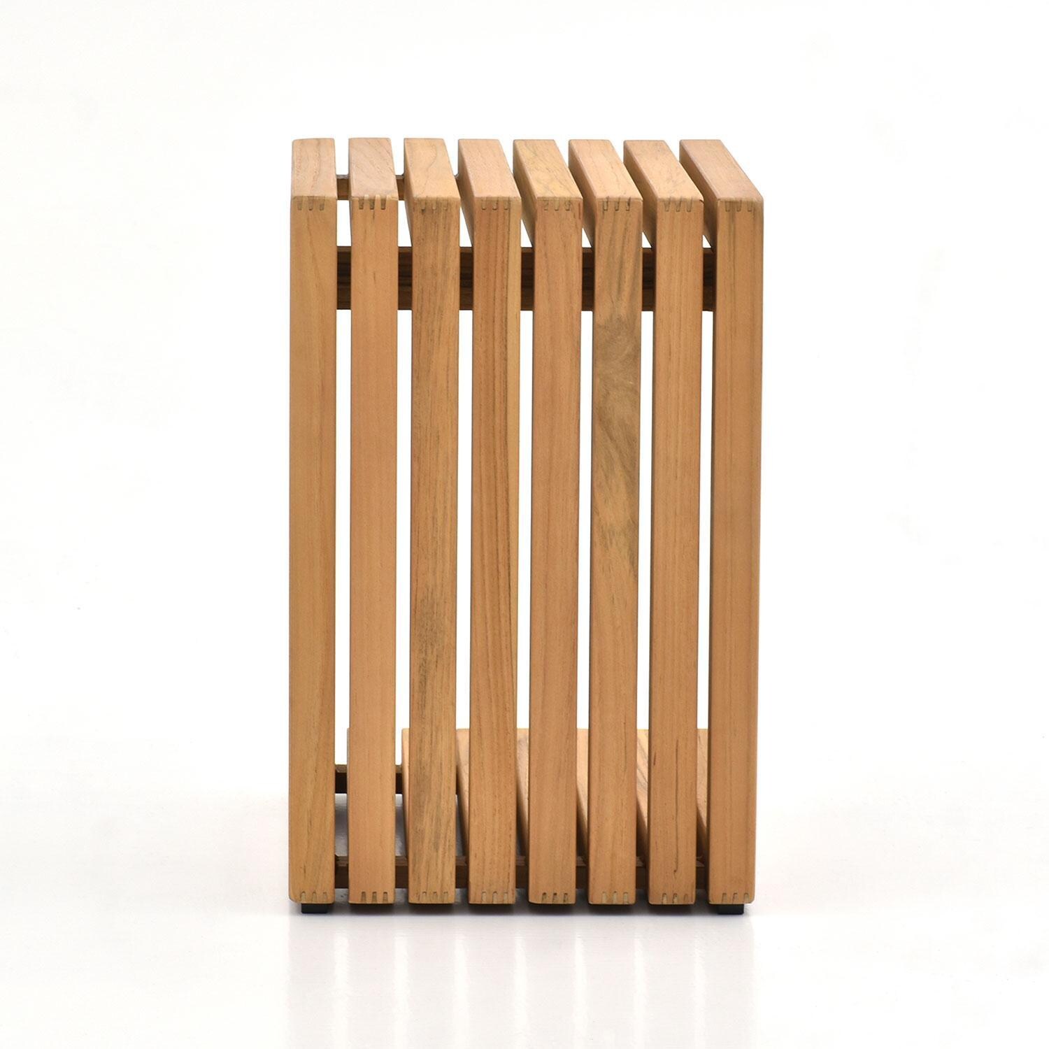 Carrbrook 12 Inch Teak Side Table by Lakeview Outdoor Designs - Top View - White Background thumbnail