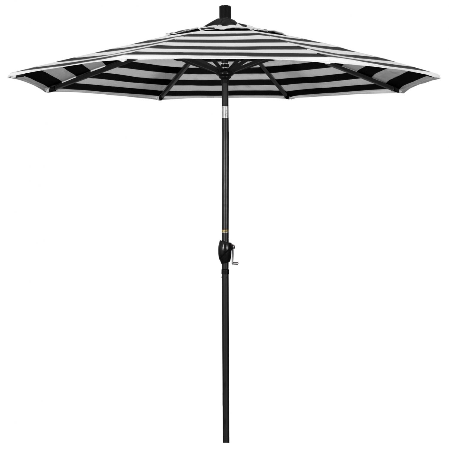 California Umbrella Pacific Trail Series 7.5 Ft Octagonal Aluminum Push Button Tilt Patio Umbrella W/ Crank Lift - Stone Black Frame / Sunbrella Cabana Classic Canopy thumbnail