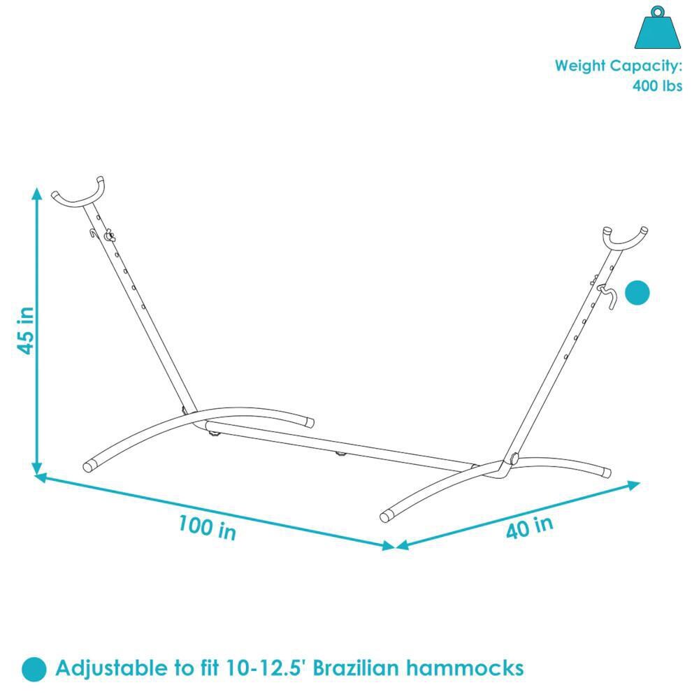 Ultimate Patio Brazilian Portable Hammock Stand w/ Carrying Case - Bronze - Dimensions thumbnail