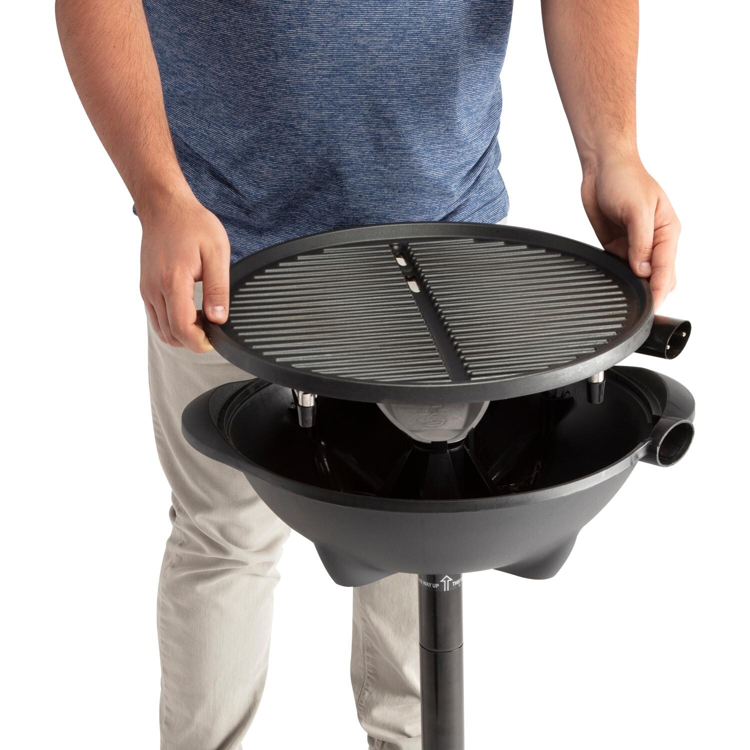 Cuisinart CEG-115 21-Inch 2-in-1 Outdoor Electric Grill - Installing Grill Plate thumbnail