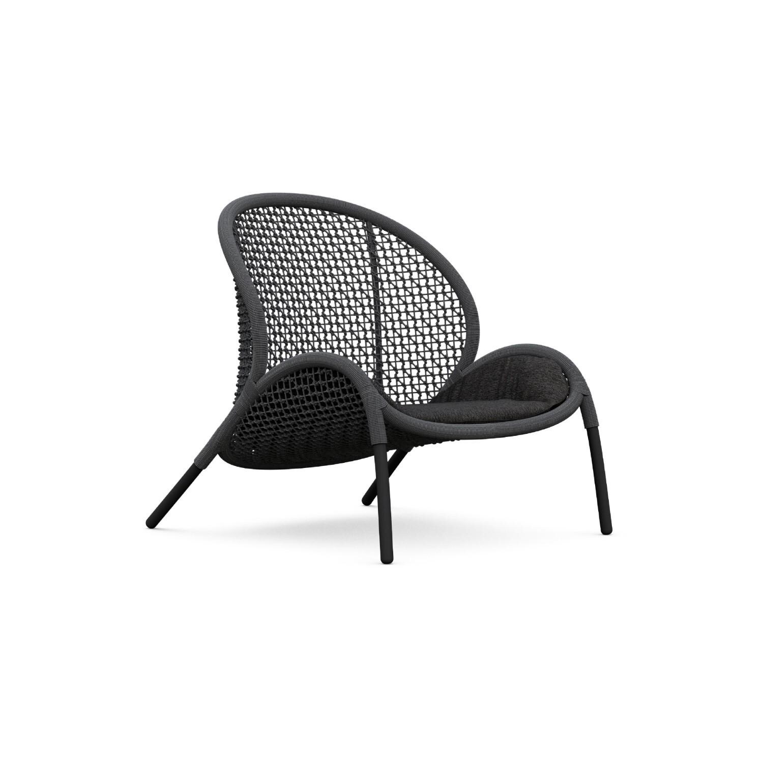 Azzurro Living DUN-R07S1-CU Dune Woven Rope Club Chair in Ash/Midnight - Angled - White Background thumbnail