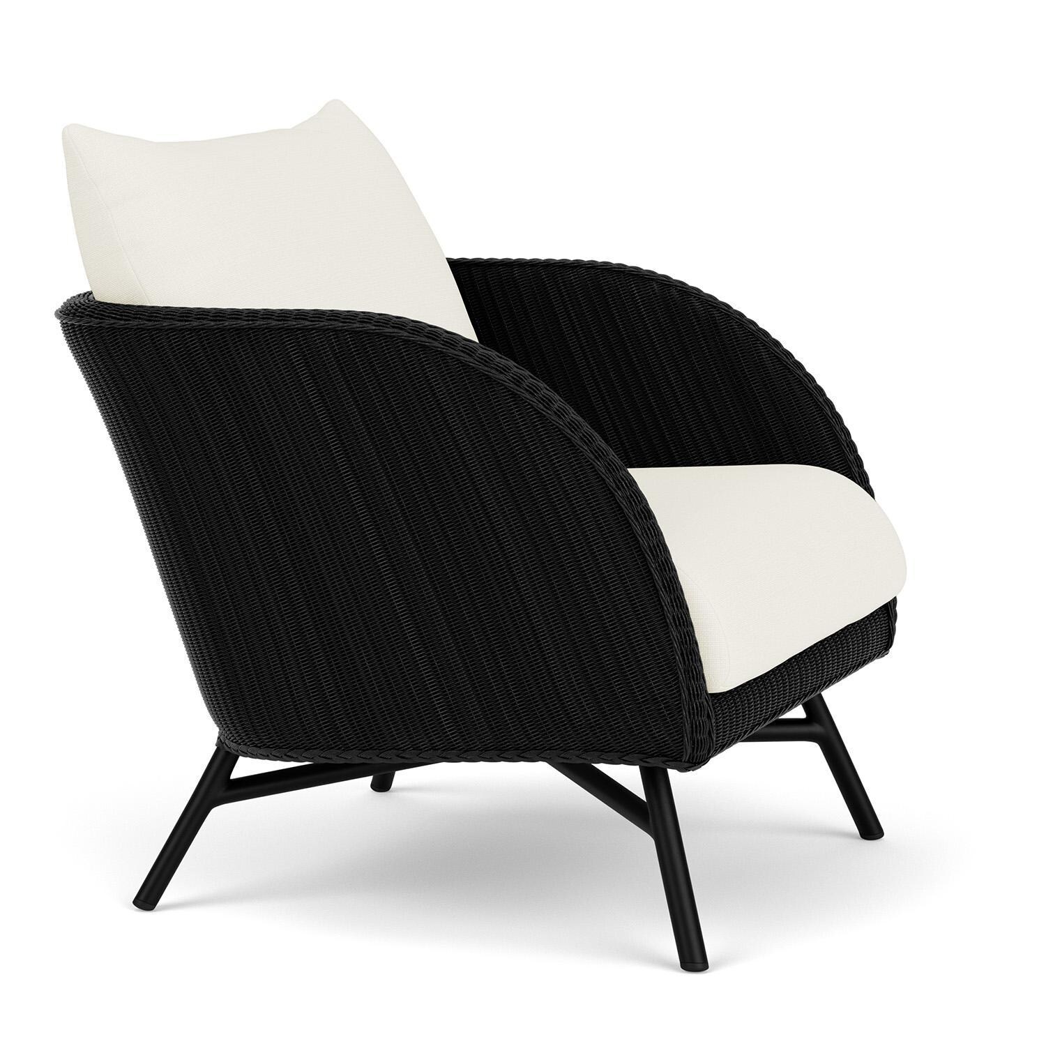 Lloyd Flanders Essence Lounge Chair W/Sailcloth Salt Fabric - Ebony Finish - Angled thumbnail