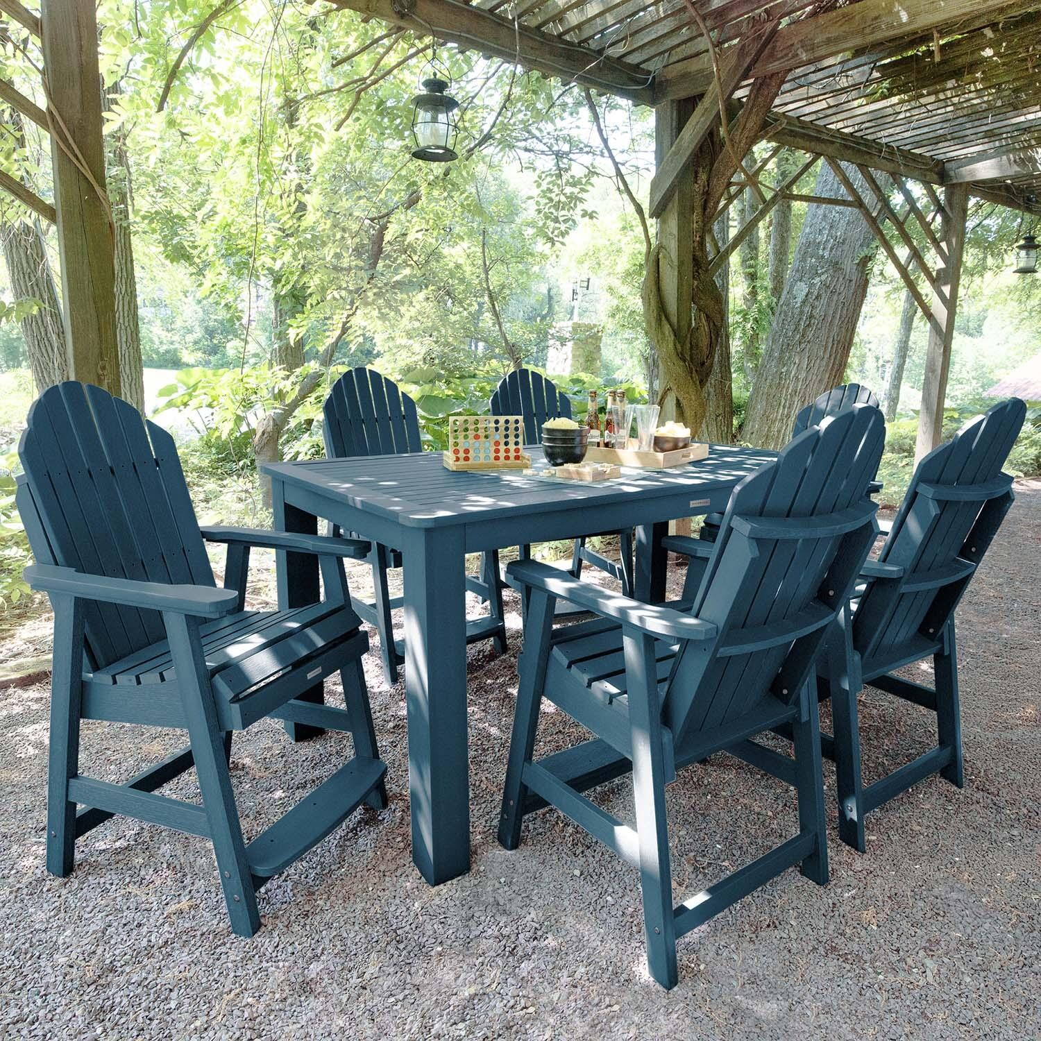 Dream Bay 7 Pc Rectangular Counter Height Dining Set in Nantucket Blue By Lakeview Outdoor Designs - Lifestyle thumbnail
