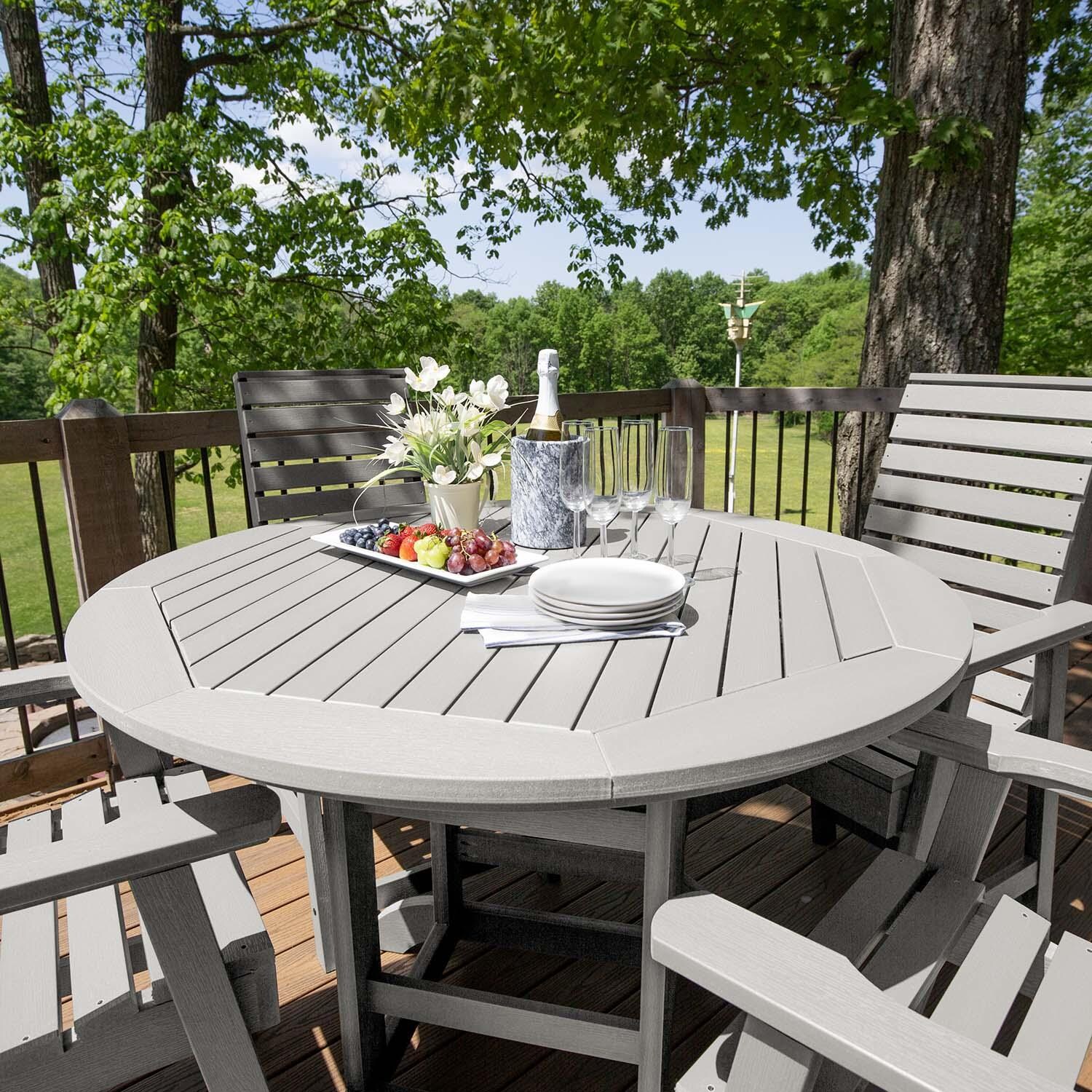 Elm Pointe 5 Pc Set Recycled Plastic Counter Height Dining Set In Harbor Gray By Lakeview - Detail thumbnail