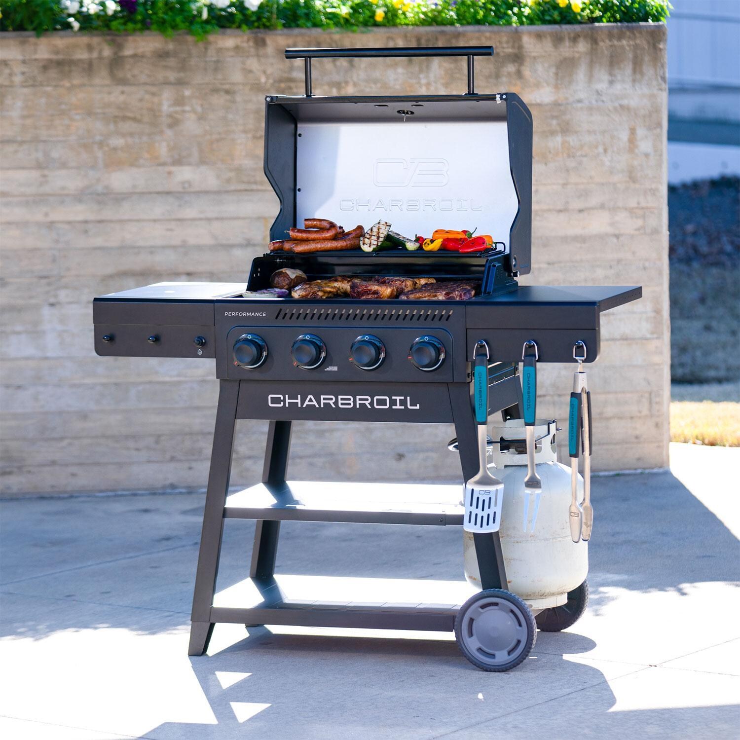 Charbroil 463348925 Performance Series 4-Burner Propane Grill A-Frame Cart - Blackout - Lifestyle thumbnail