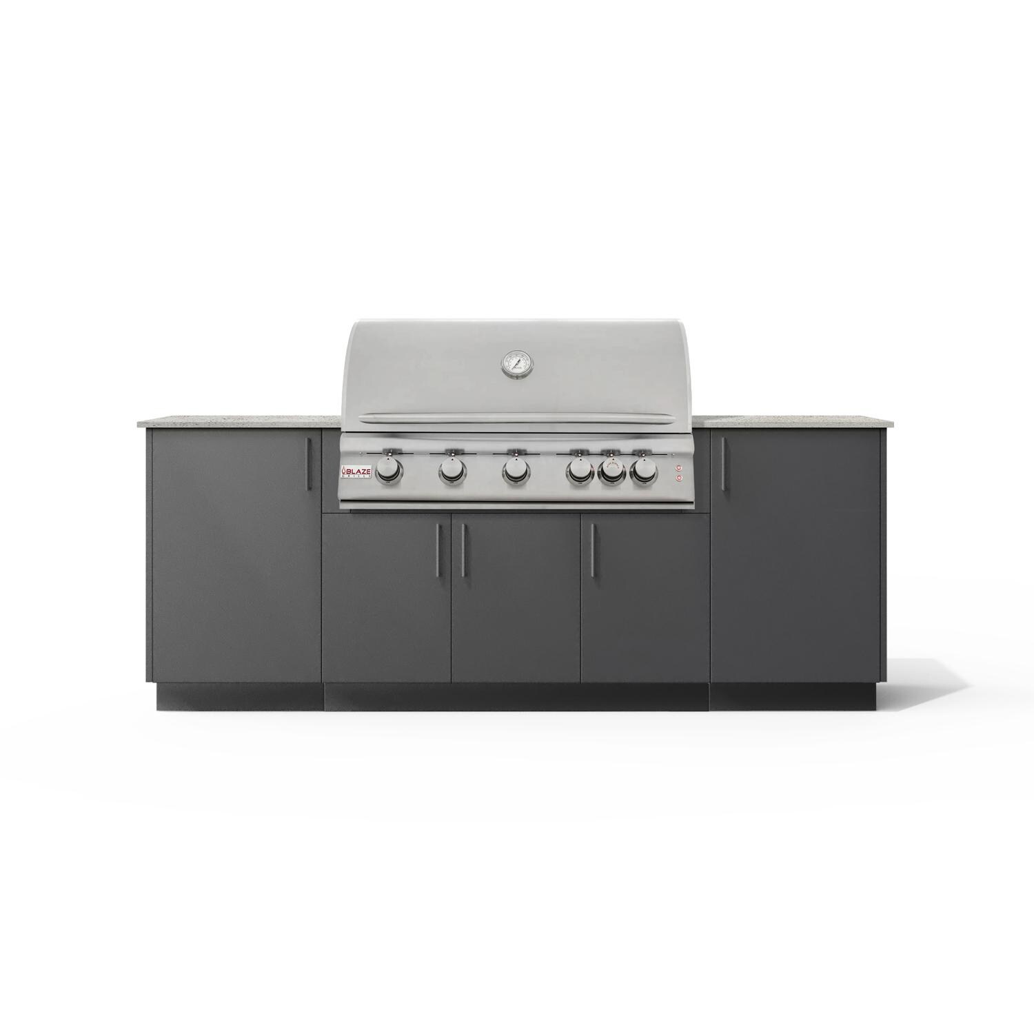 Urban Bonfire Sierra 40 Outdoor Kitchen w/ Blaze LTE Natural Gas Grill, Keon Dekton Countertop & Anthracite Finish - B-Sierra-40-Blaze-Keon-Anthracite