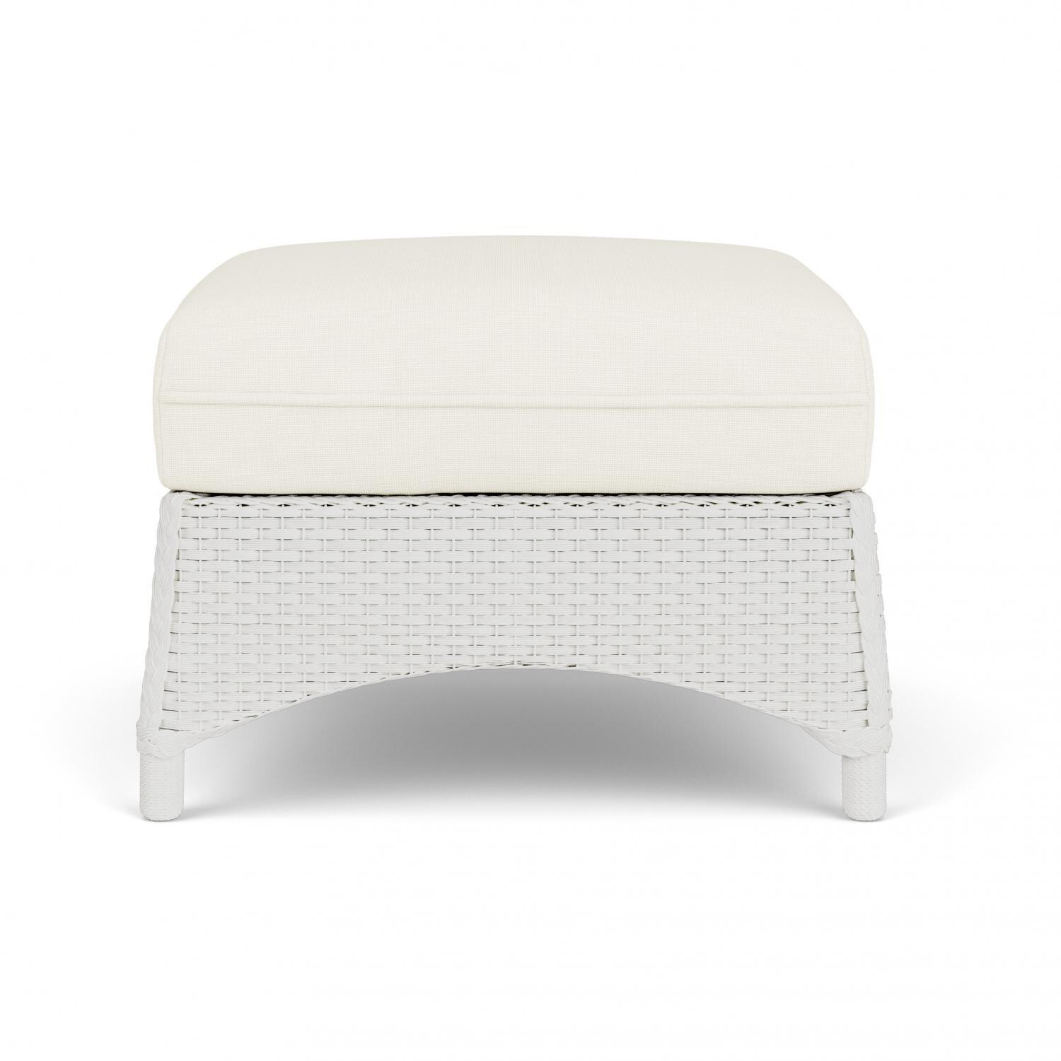Mandalay Lloyd Loom Ottoman in Matte White/Sailcloth Salt by Lloyd Flanders