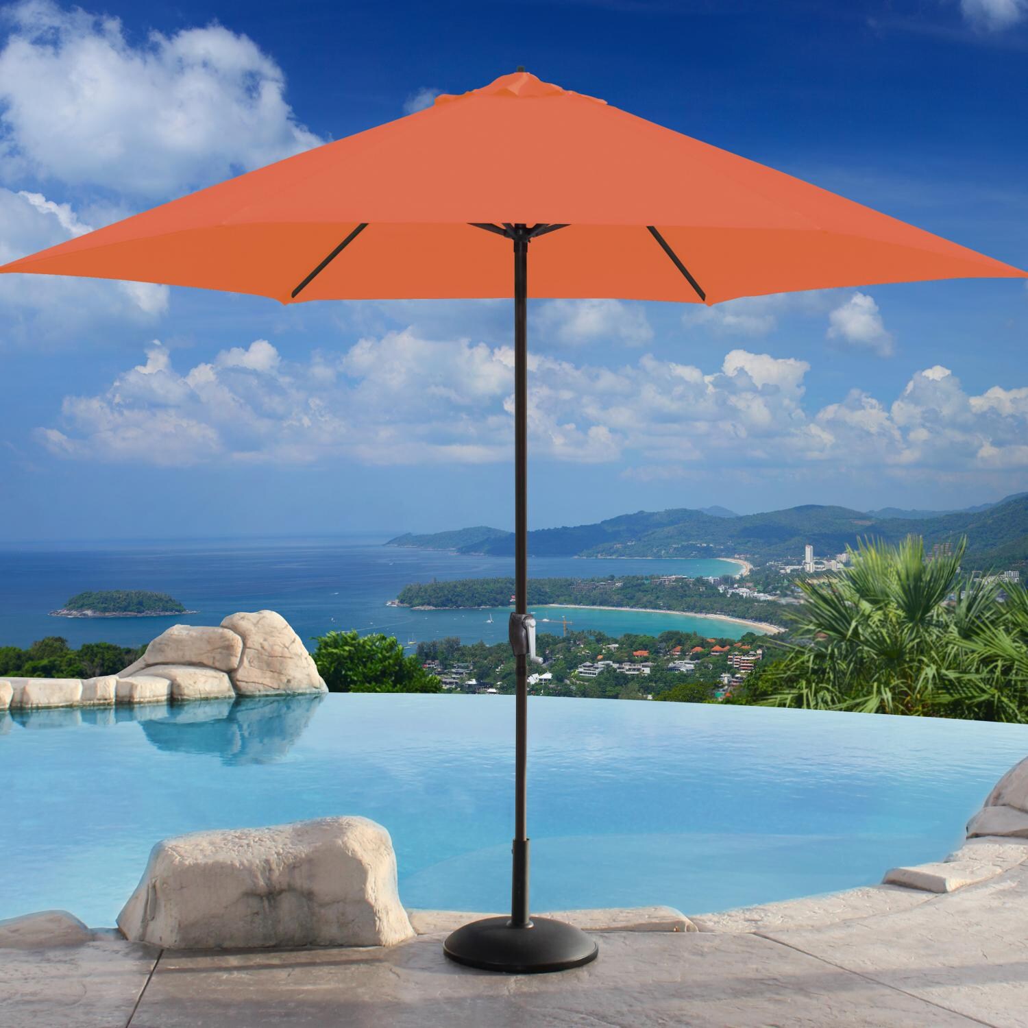 Astella 11 Ft Aluminum Patio Umbrella W/ Crank Lift - Polyester Tuscan Canopy - By the Pool thumbnail